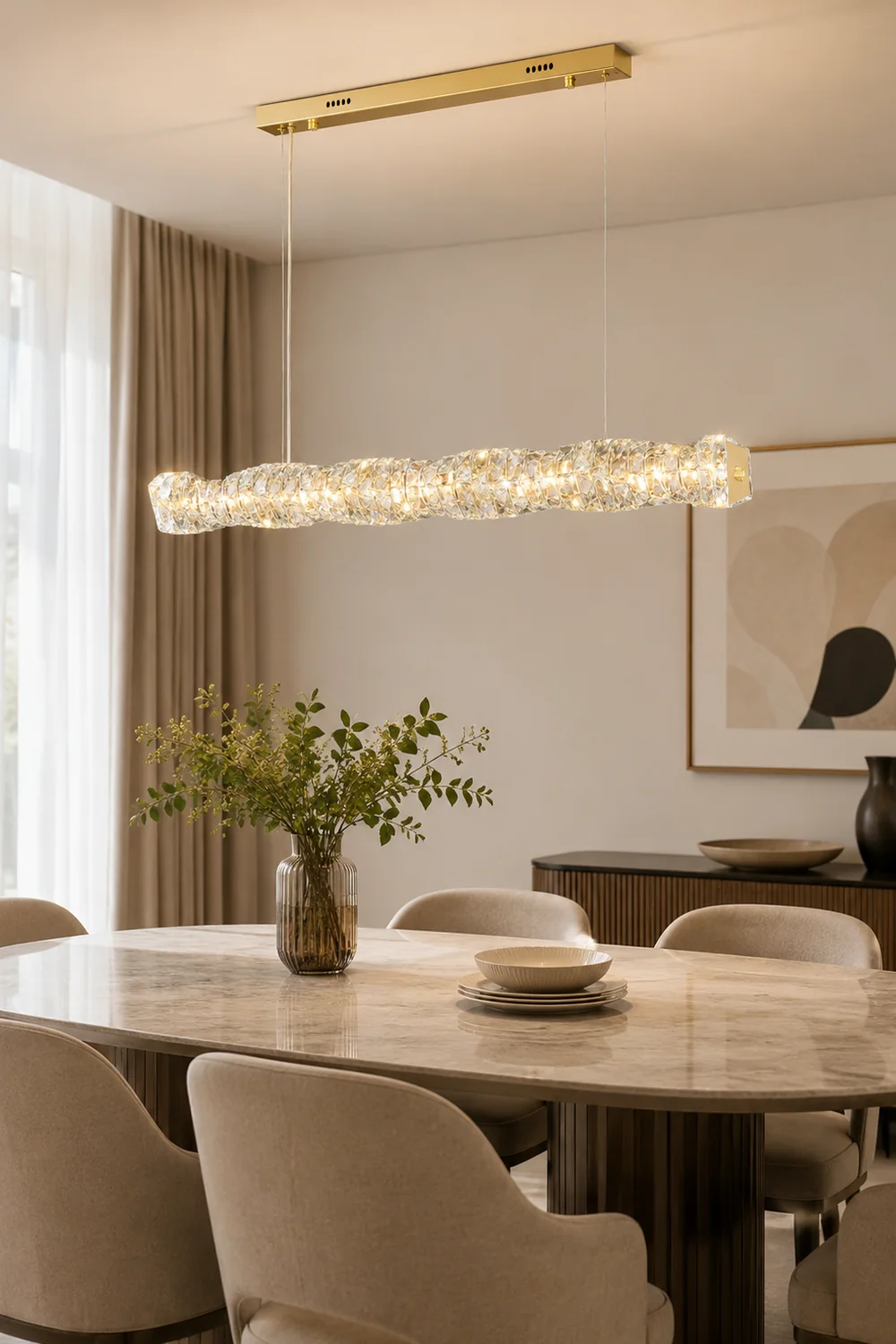 Long Crystal Pendant Lamp - Lumpaz