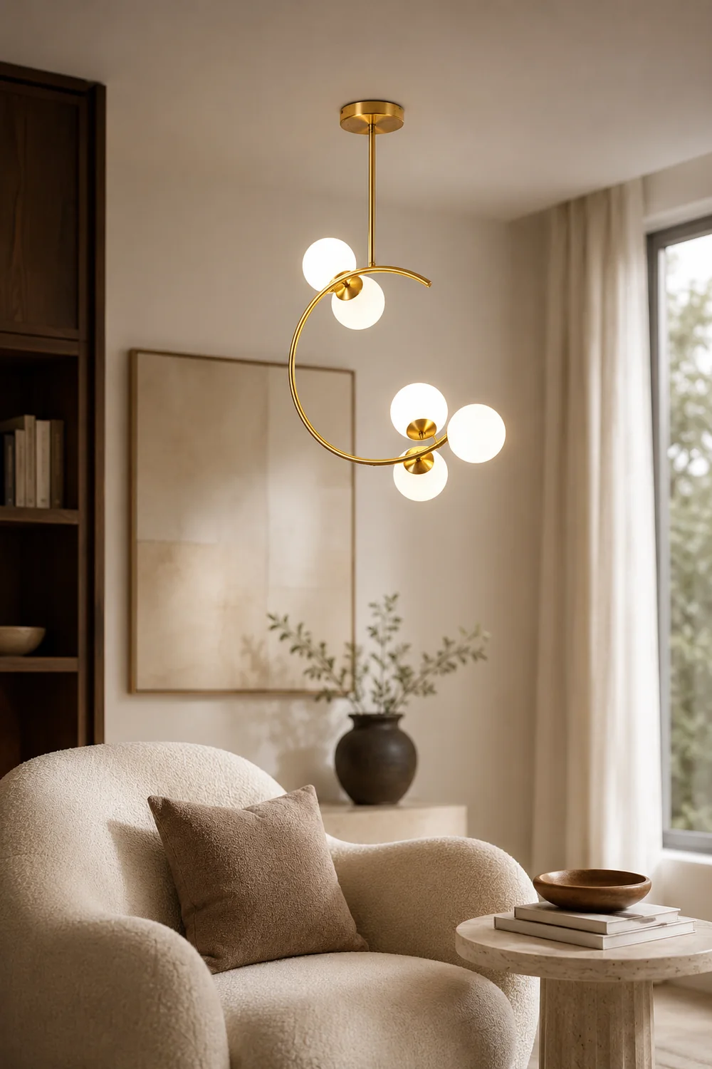 Valentina Modern Glass Globe Pendant Light, Metal & Glass, 3 Style - Lumpaz