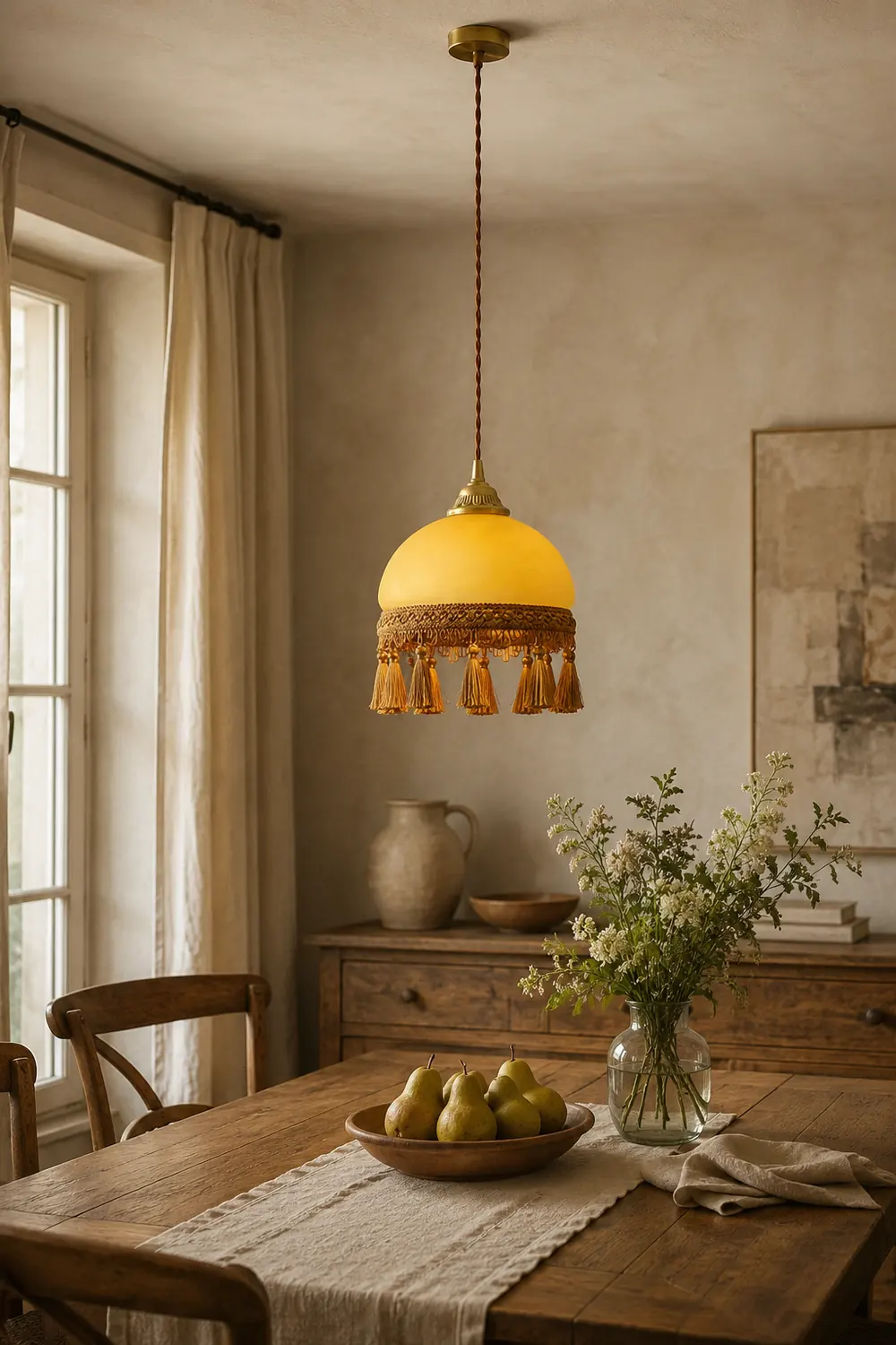 French Tassels Brass Pendant Light - Lumpaz