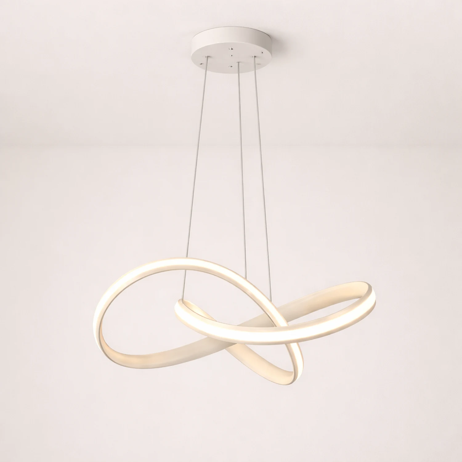 Pendant Light linear Modern, Acrylic/Metal, Black/White, Dining Room - Lumpaz