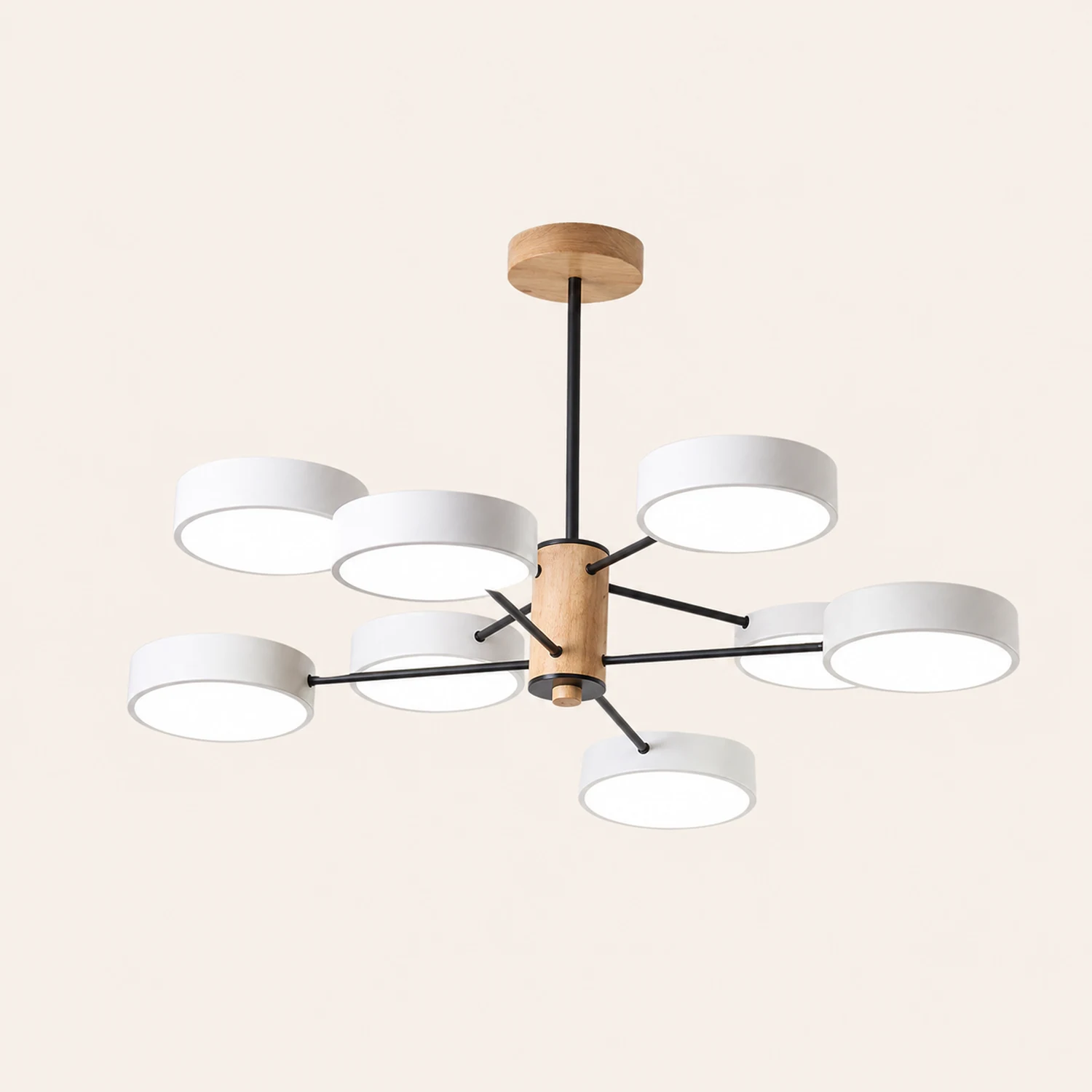 Sienna Art Deco Pendant Light, White/Green/Gray, Metal/Wood - Lumpaz