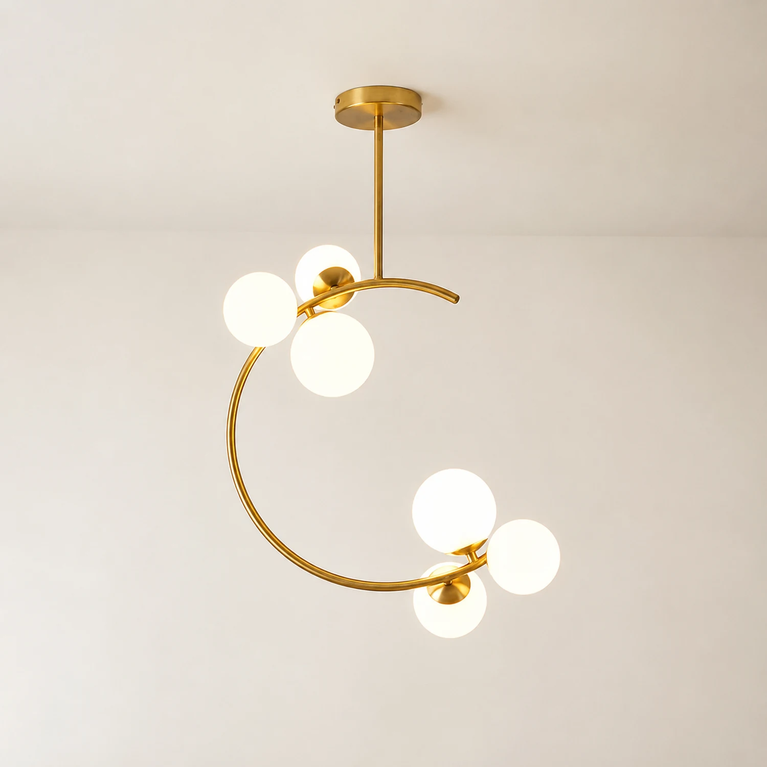 Valentina Modern Glass Globe Pendant Light, Metal & Glass, 3 Style - Lumpaz