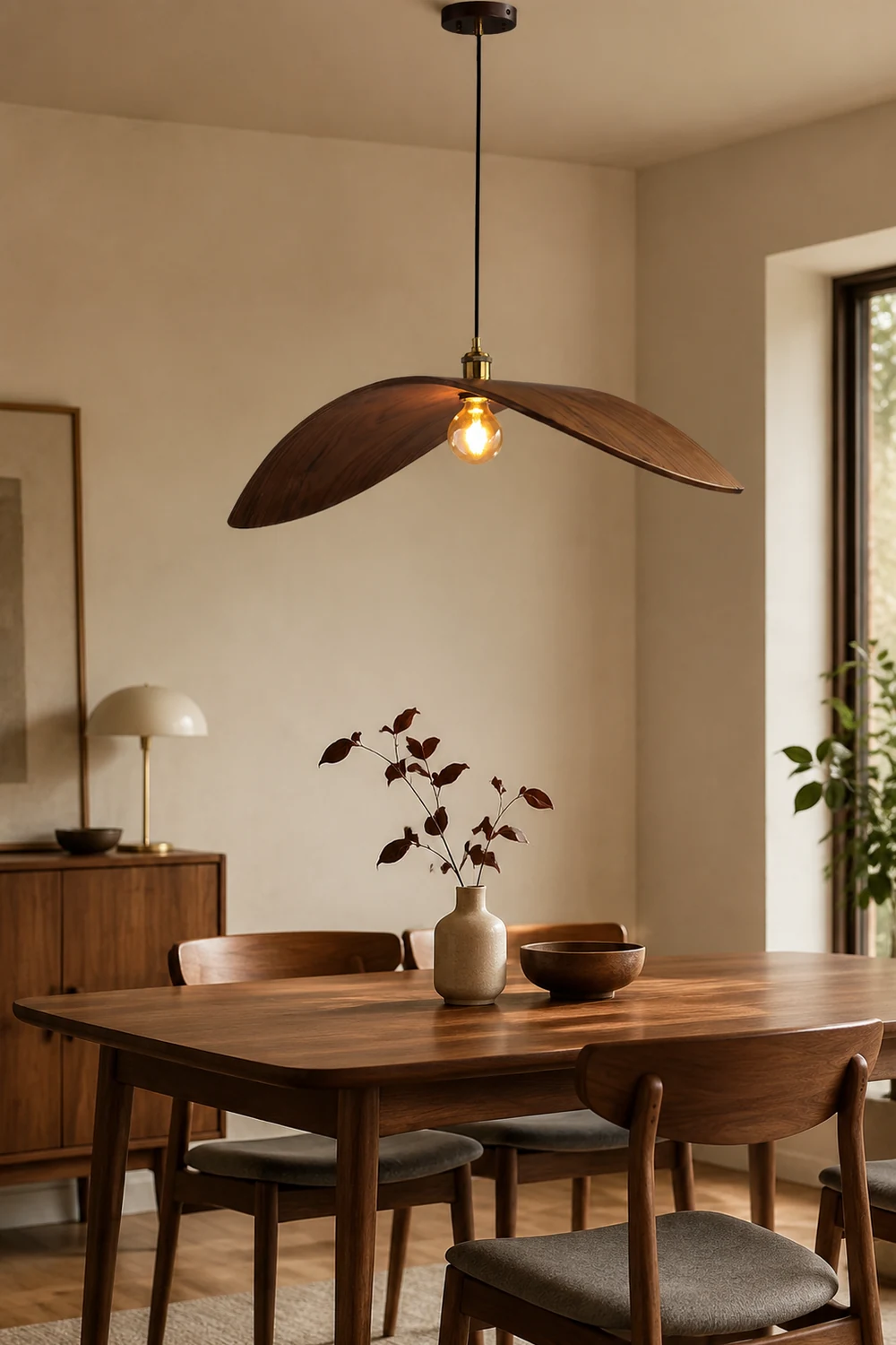 Curve Wooden Pendant Lamp - Lumpaz