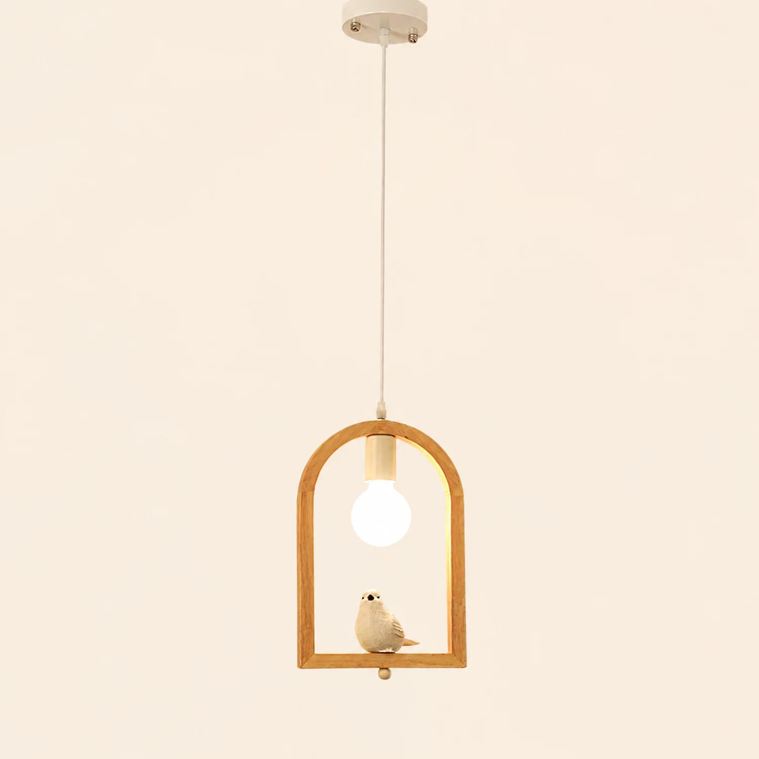 Wood Bird Resin Pendant Light - Lumpaz