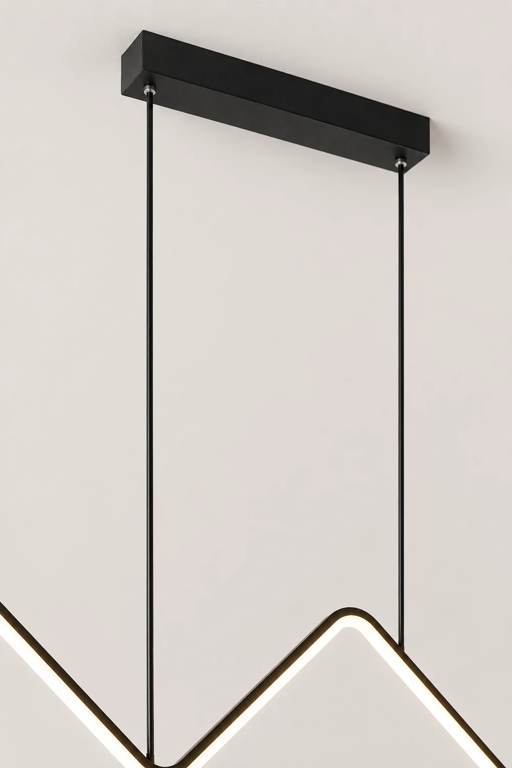 Modern Wavy Linear Pendant Light Double, Black/Gold - Lumpaz
