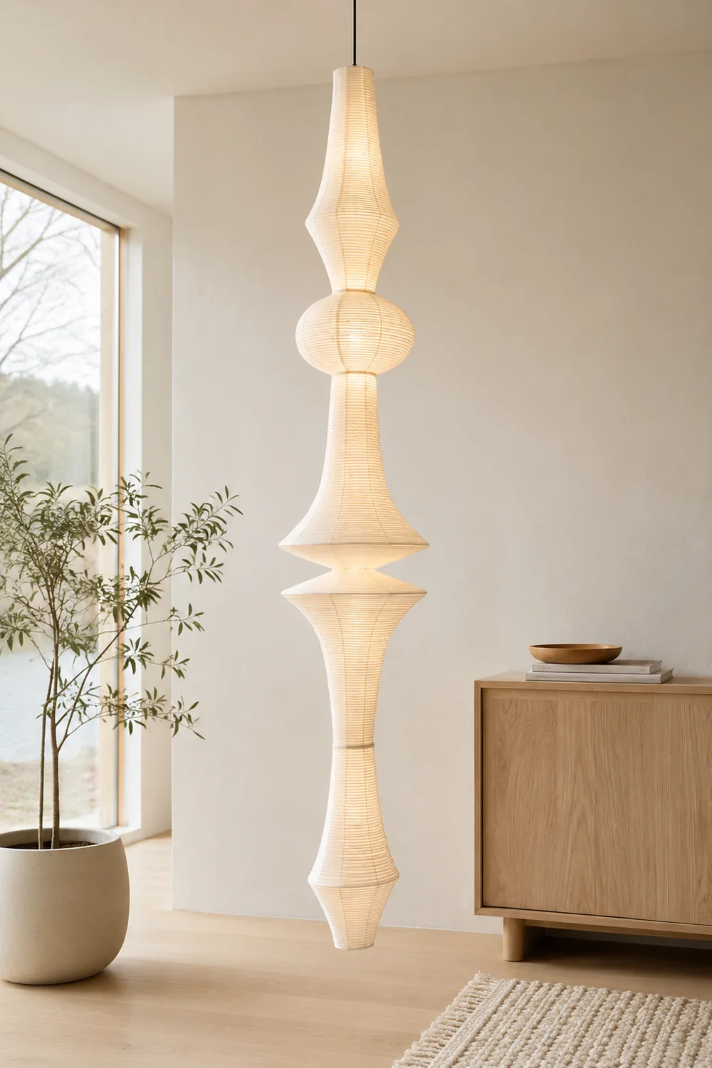 Washi Paper E Pendant Light - Lumpaz