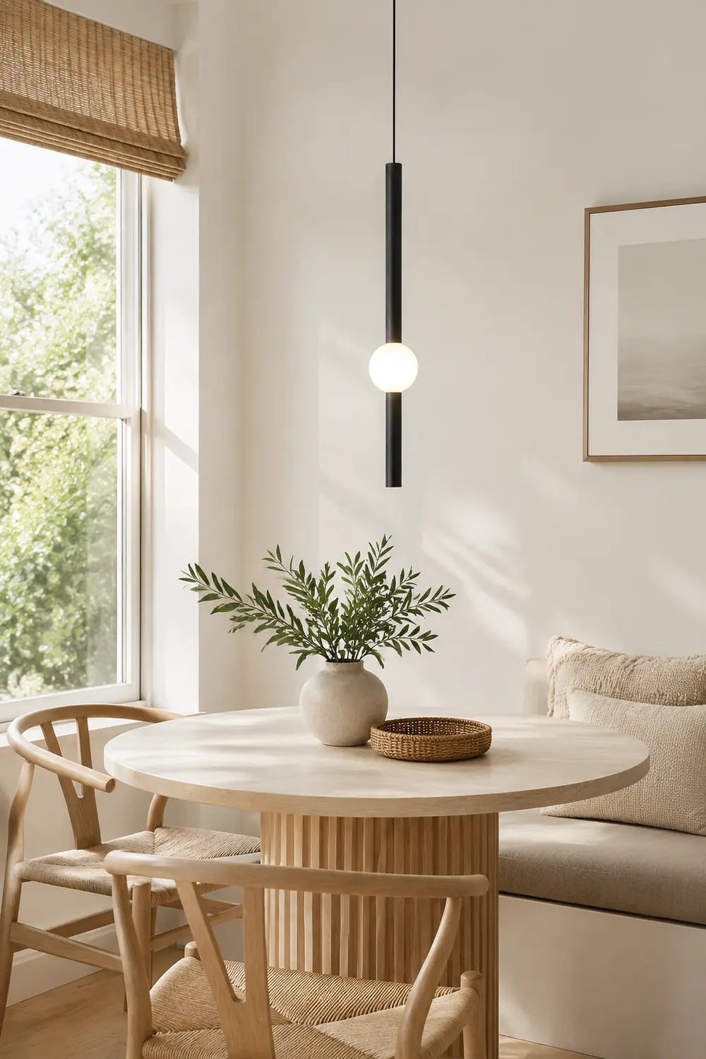 Carr Minimalist Linear Globe Glass Pendant Light, Bedroom - Lumpaz