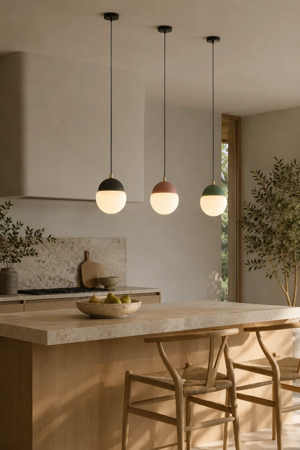 Cement Eclipse Pendant Lamp - Lumpaz