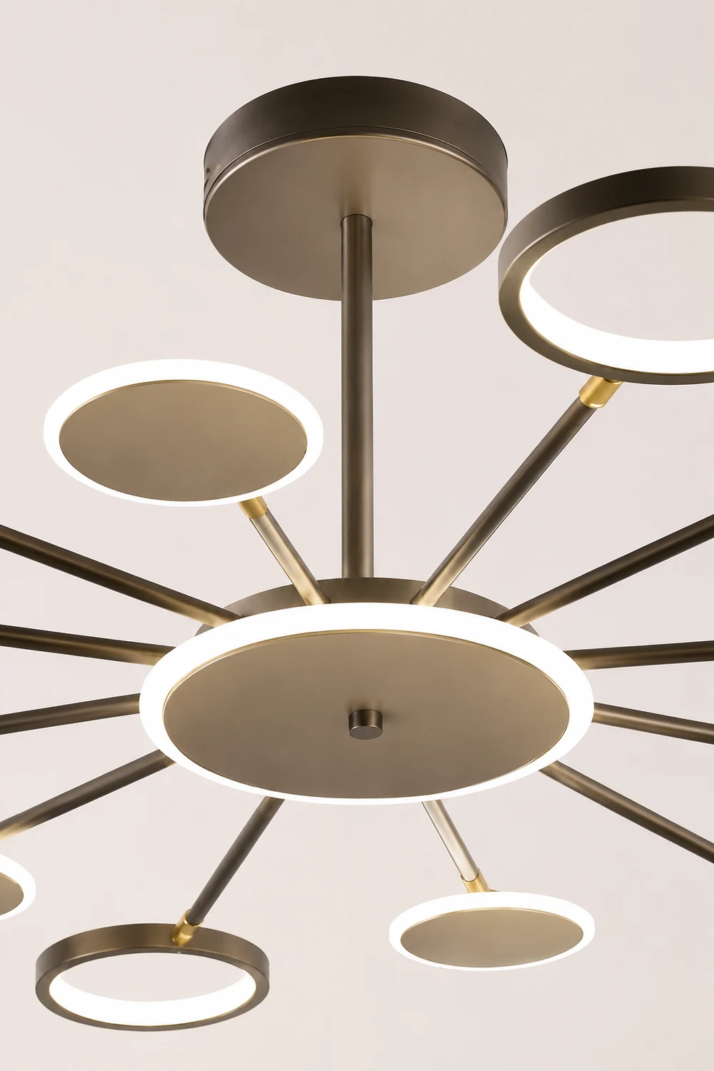Sumait Modern Led Chandelier, Geometric, Black, Metal/Acrylic - Lumpaz
