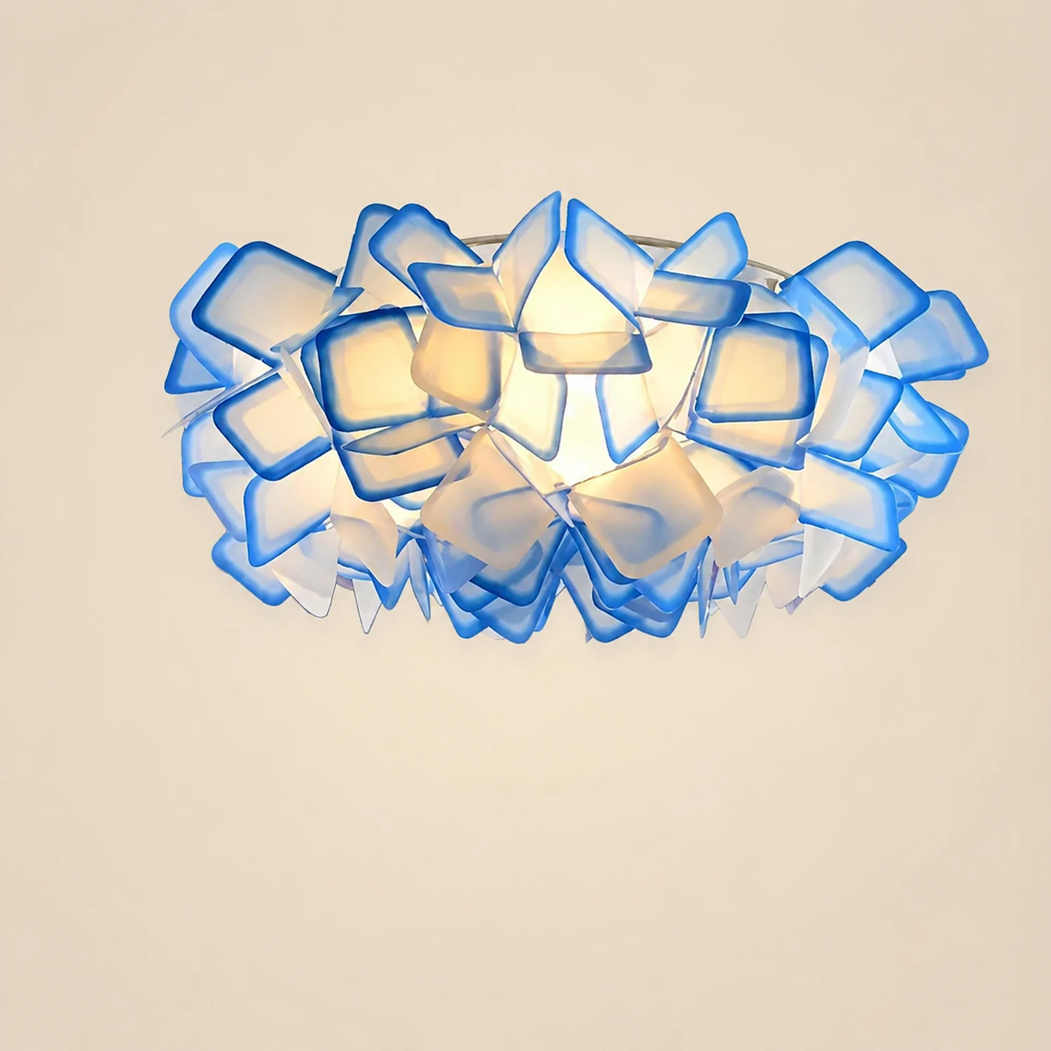 Bella Modern Decorative Flower Acrylic Pendant Light, Black/Blue - Lumpaz