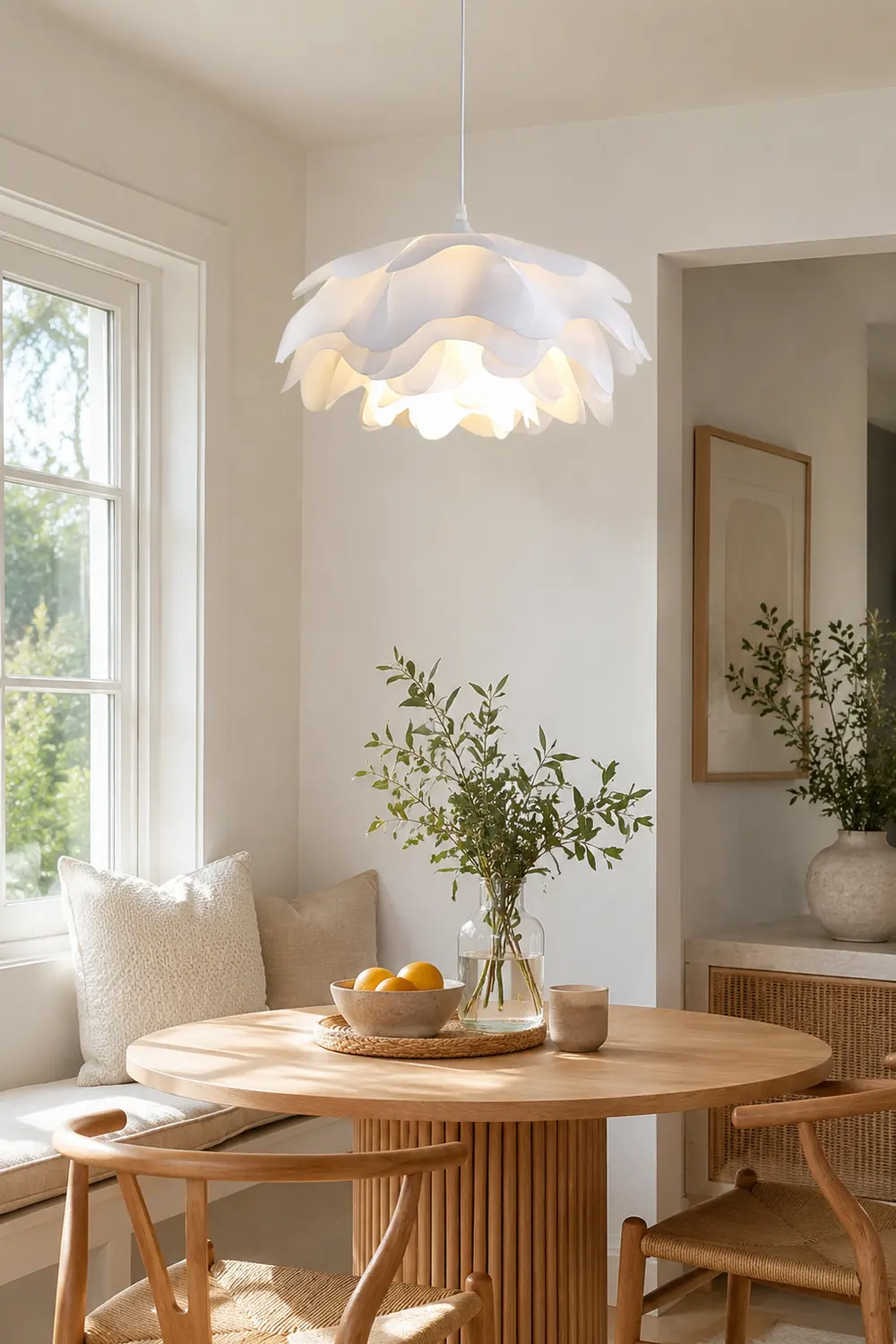 Flower Shaped White Pendant Lamp - Lumpaz