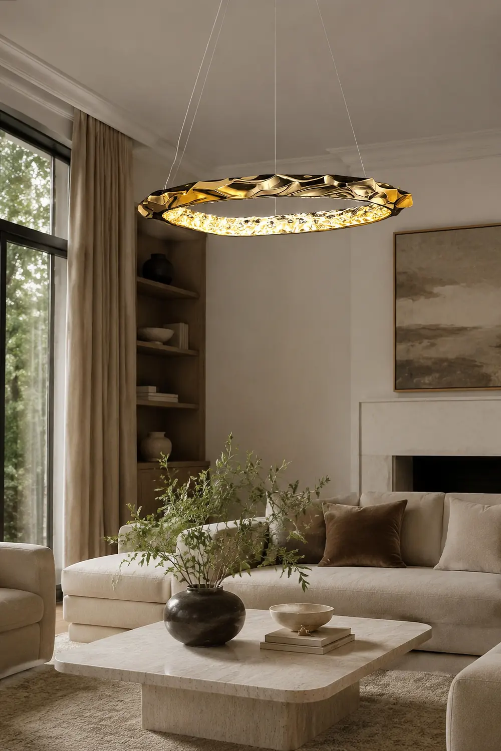 Resin Circlet Brass Pendant Lamp - Lumpaz