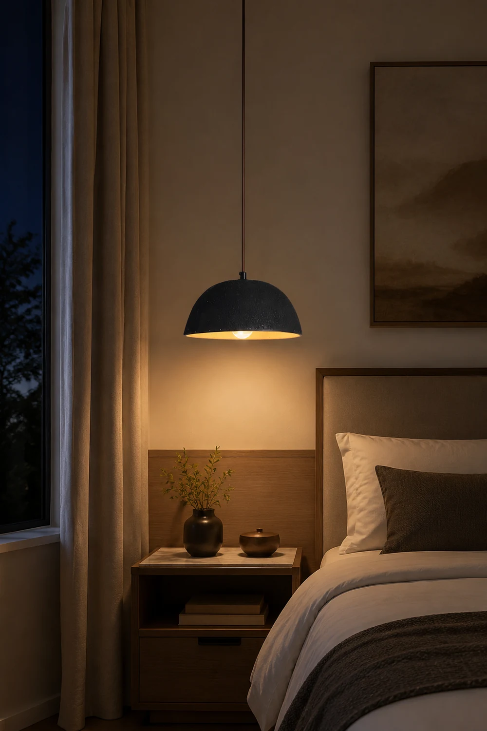 Black Arch Ceramic Pendant Lamp - Lumpaz