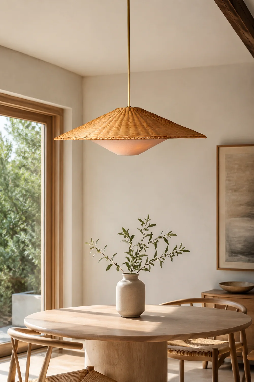 Rattan Hat Pendant Light - Lumpaz