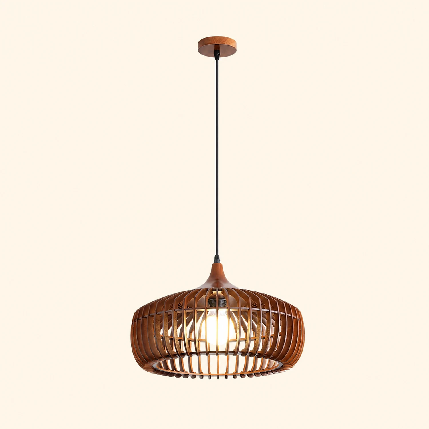 Lattice Nest Wooden Pendant Lamp - Lumpaz