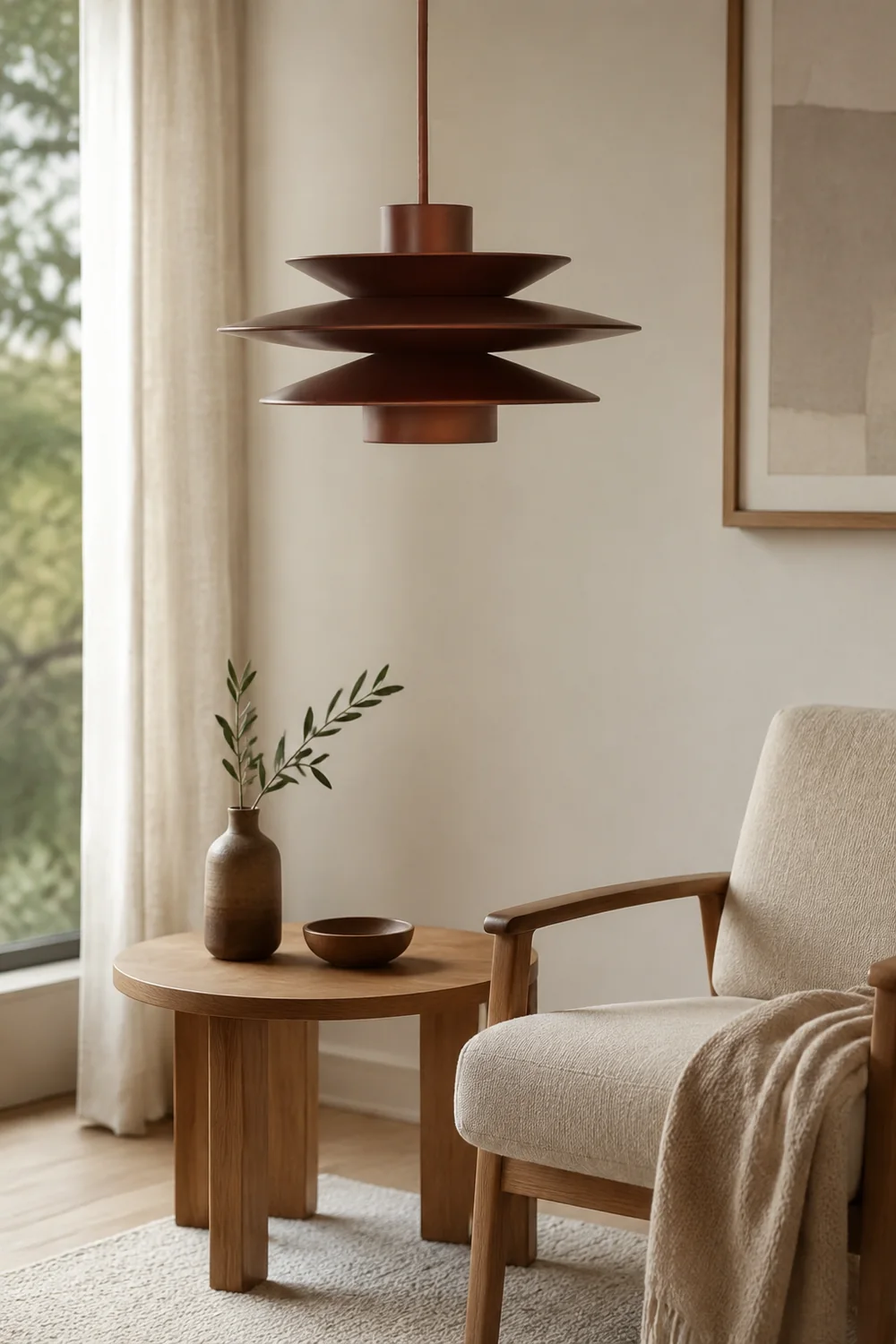 Cascade Wooden Disc Pendant Lamp - Lumpaz