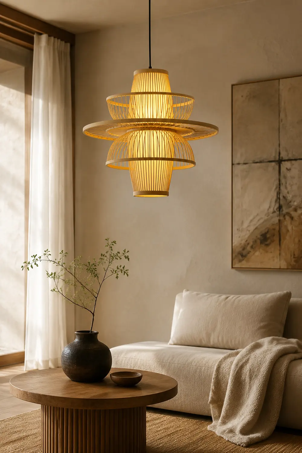 Handmade Sigyn Bamboo Pendant Lamp - Lumpaz