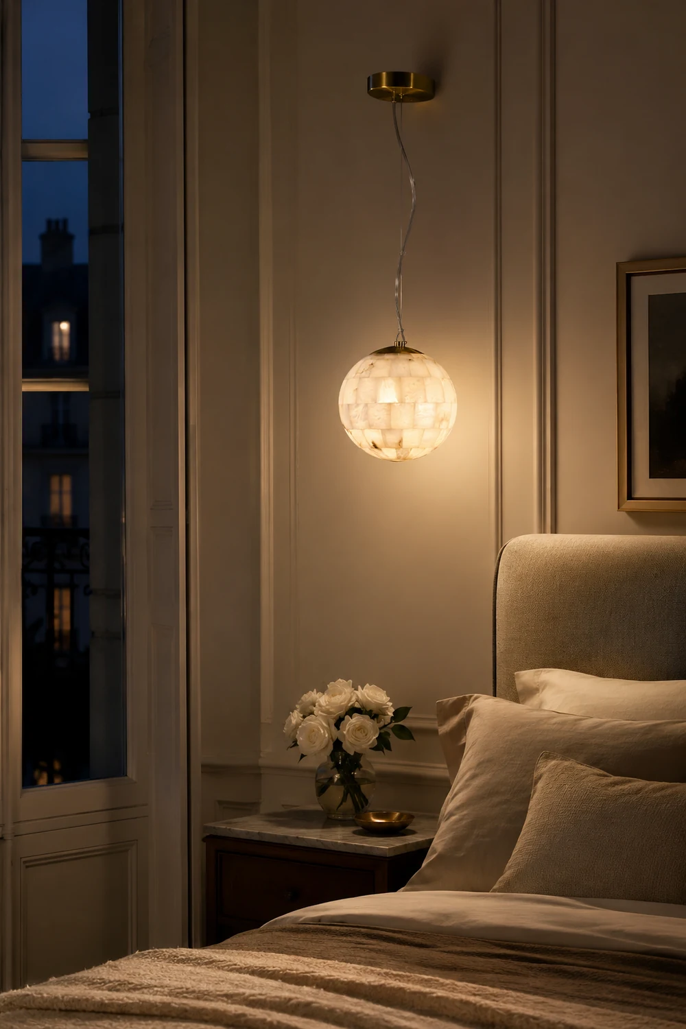 Alabaster Ball Pendant Light - Lumpaz