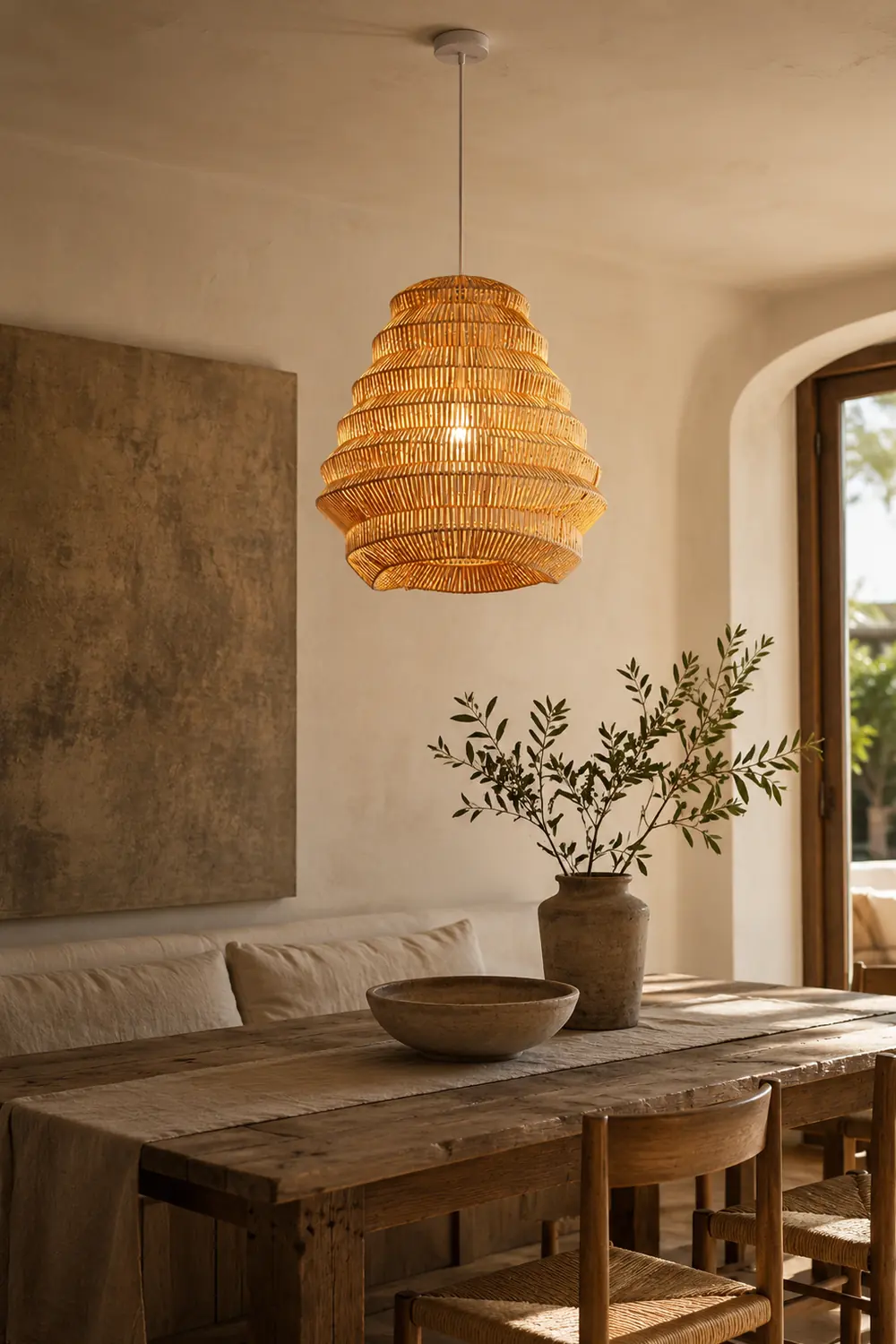 Bamboo Spiral Pendant Lamp - Lumpaz
