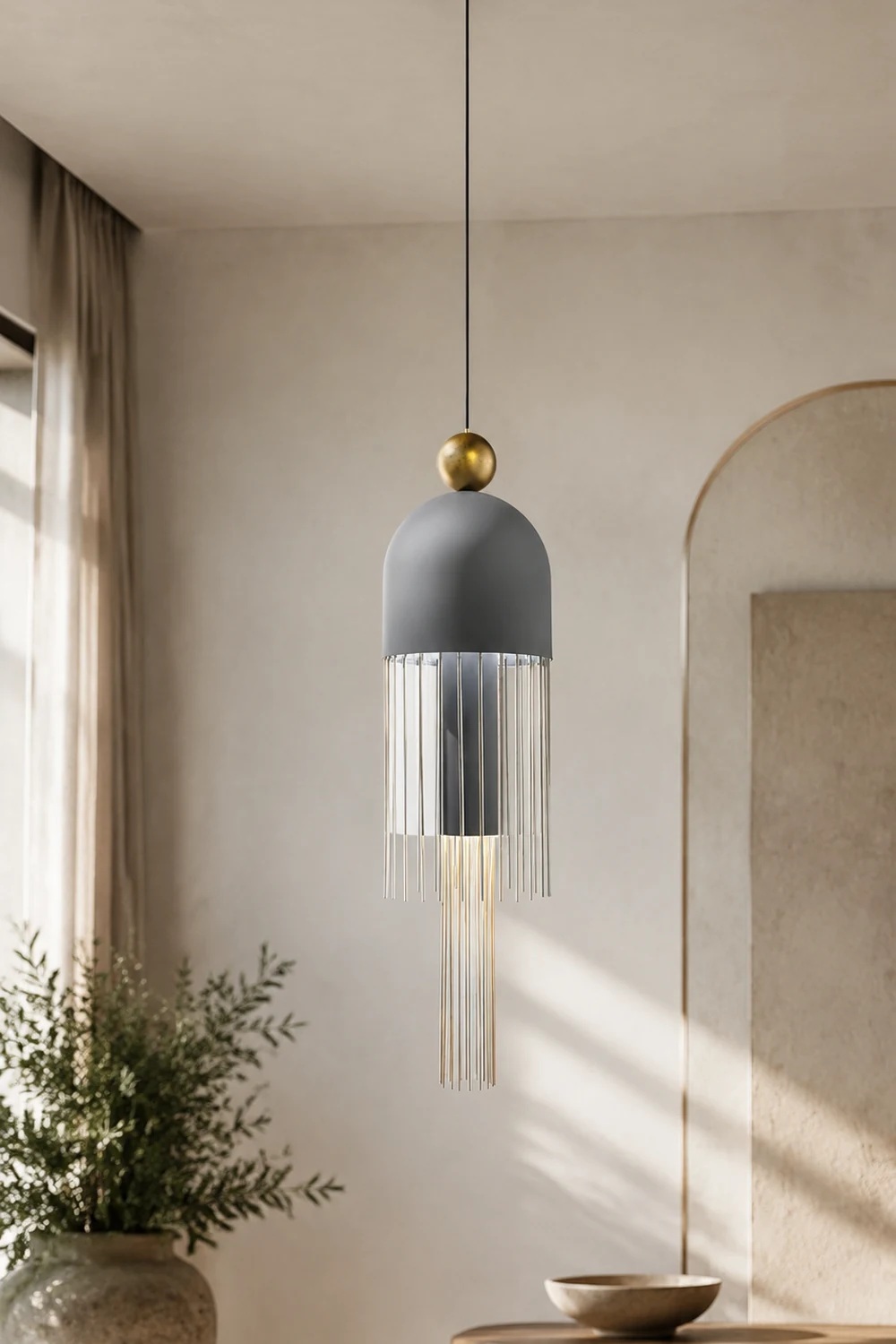 Metal Glass Pendant Light - Lumpaz