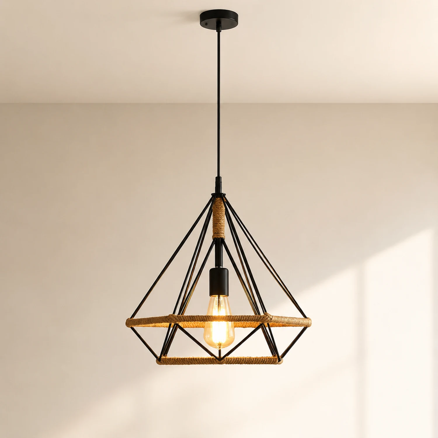 Retro Hemp Rope Interesting Pendant Light - Lumpaz