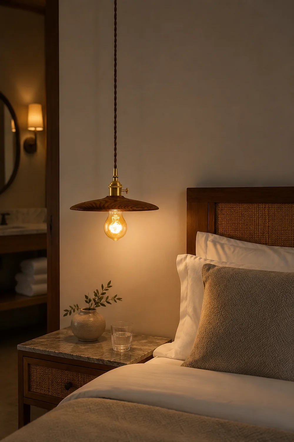 Walnut Conical Pendant Light - Lumpaz