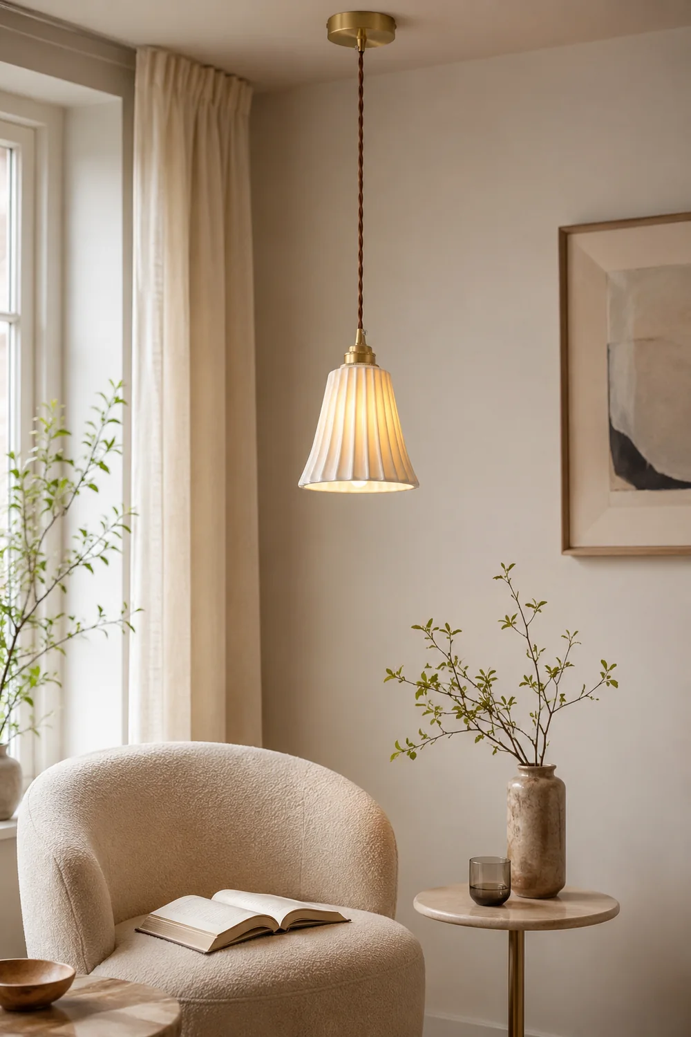 Trumpet Ceramic Pendant Light - Lumpaz