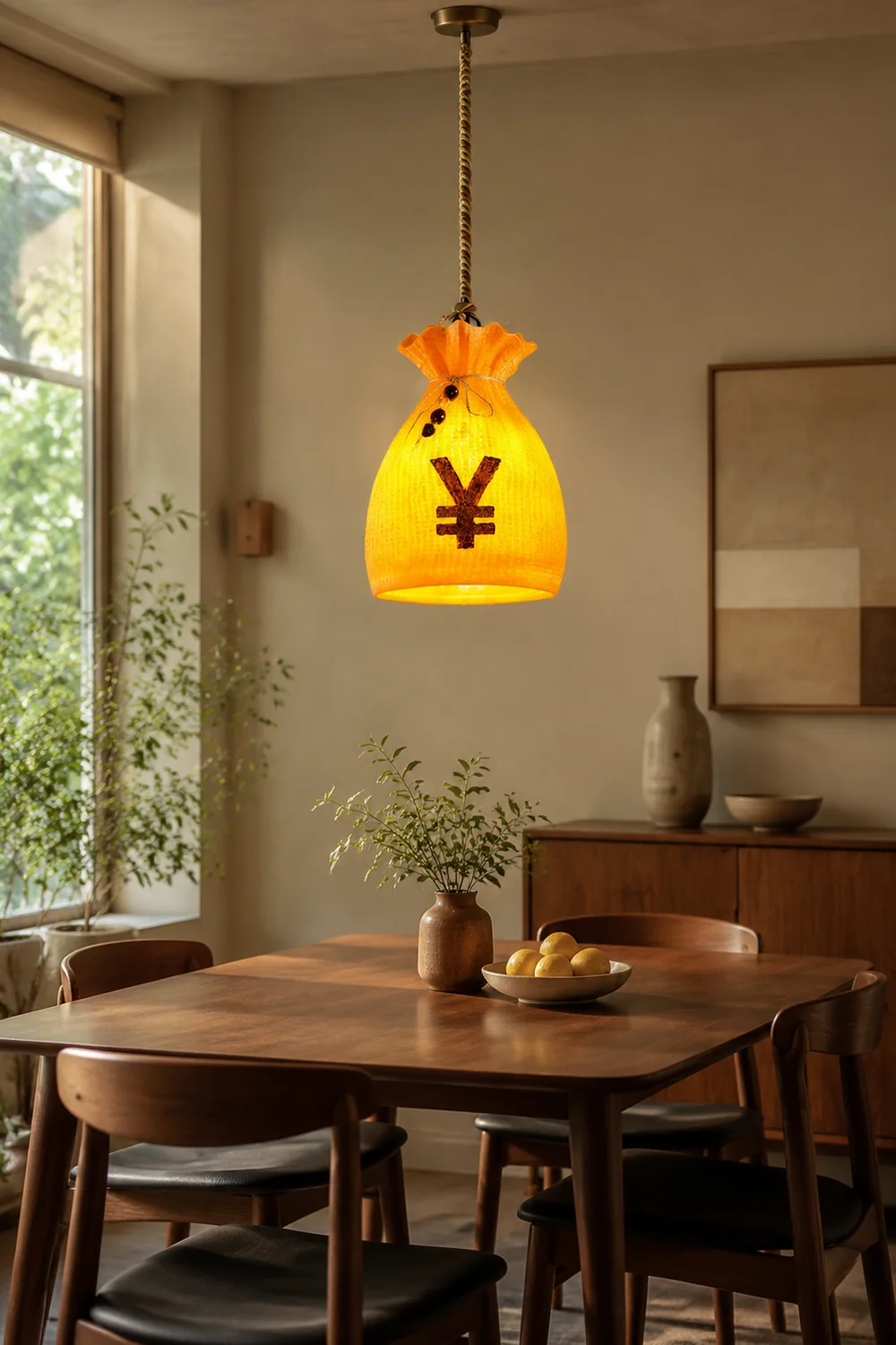 Prosperity Pouch Resin Pendant Lamp - Lumpaz