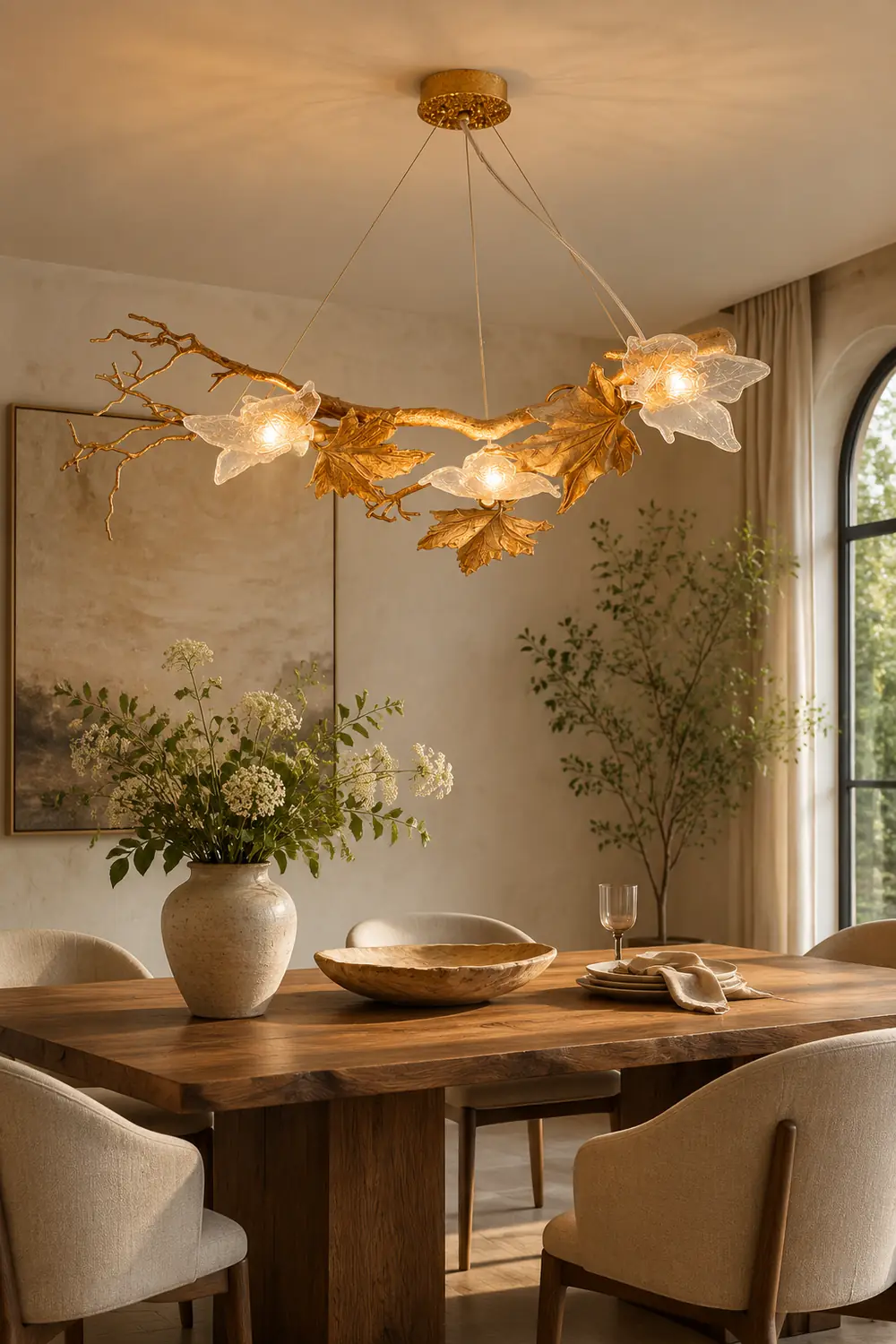 Folio Branch Brass Chandelier - Lumpaz