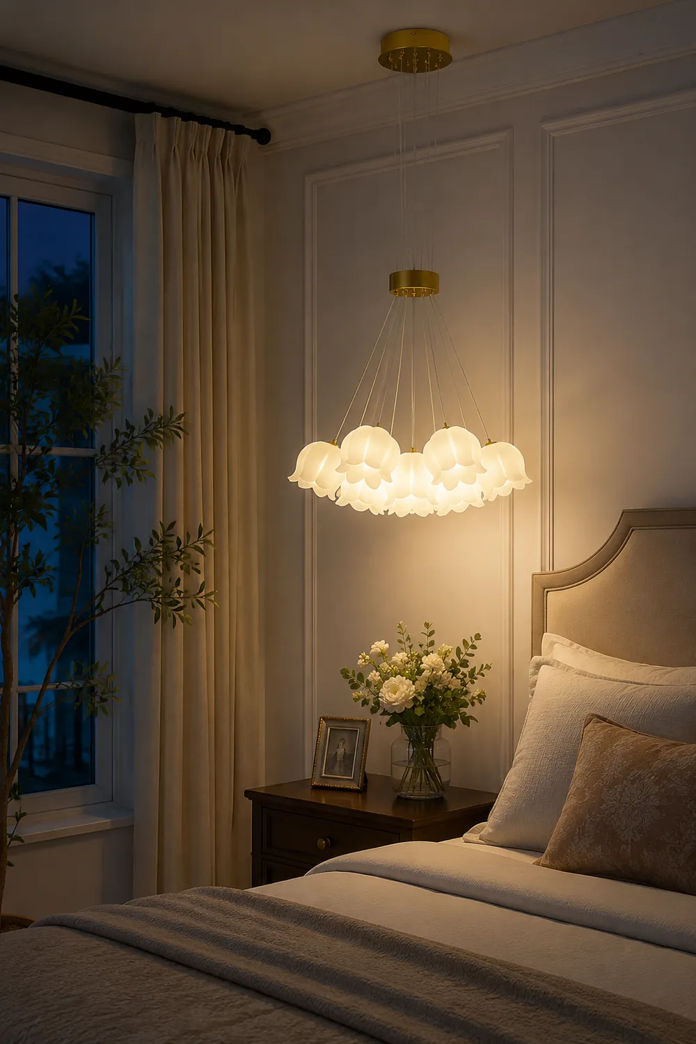 Elegant Floral Pendant Light - Lumpaz