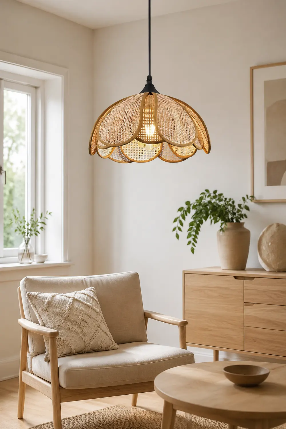 Bloom Rattan Pendant Lamp - Lumpaz