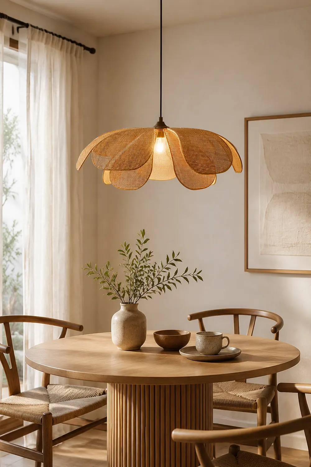 Rattan Petal Pendant Lamp - Lumpaz