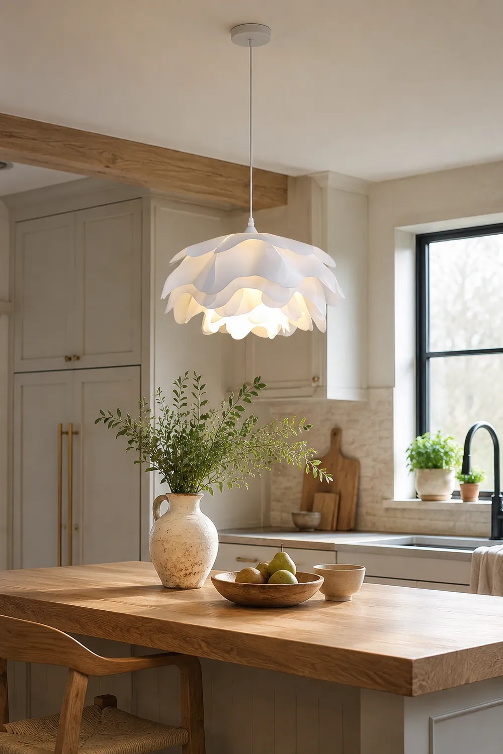 Flower Shaped White Pendant Lamp - Lumpaz
