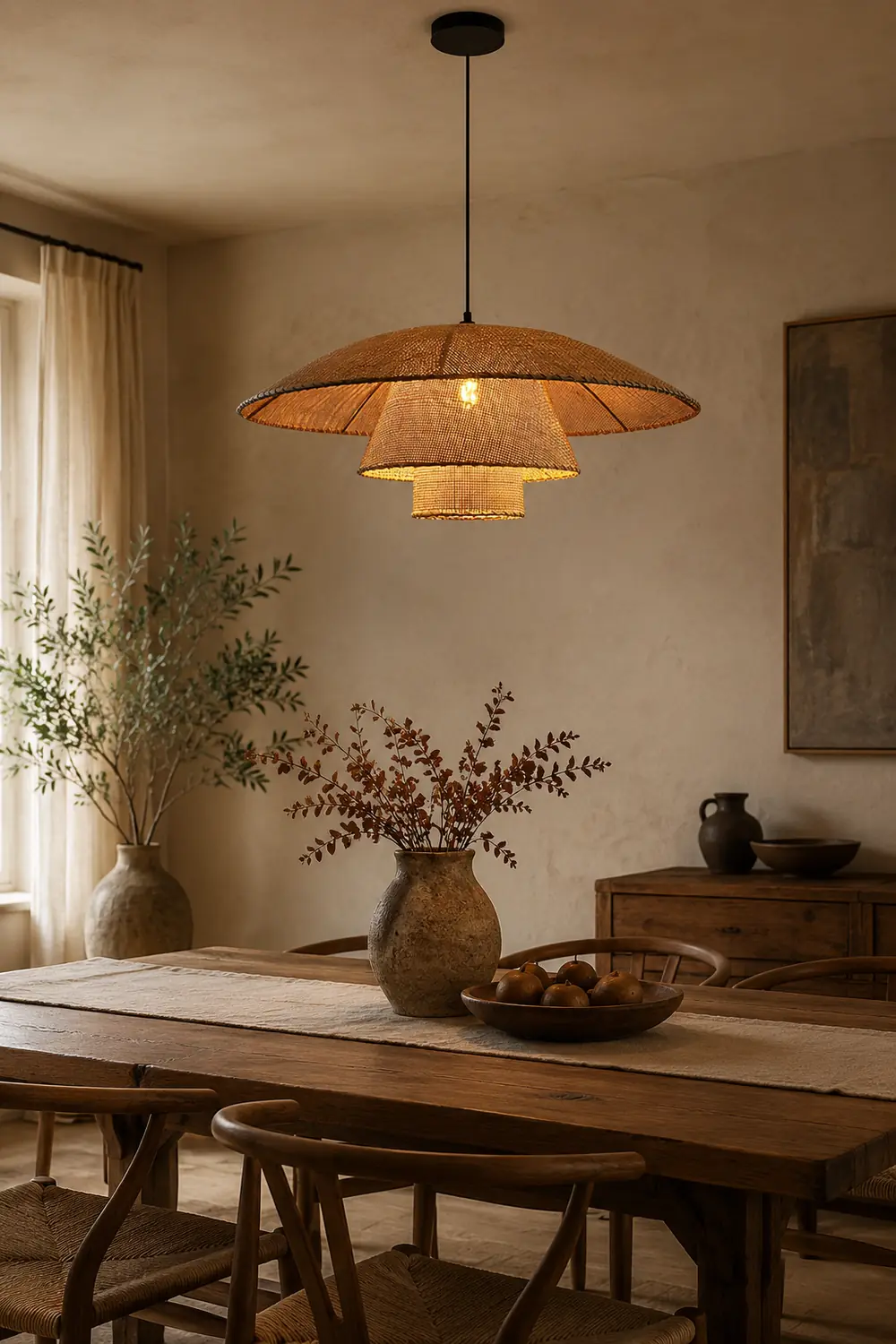Hat Weave Rattan Pendant Lamp - Lumpaz