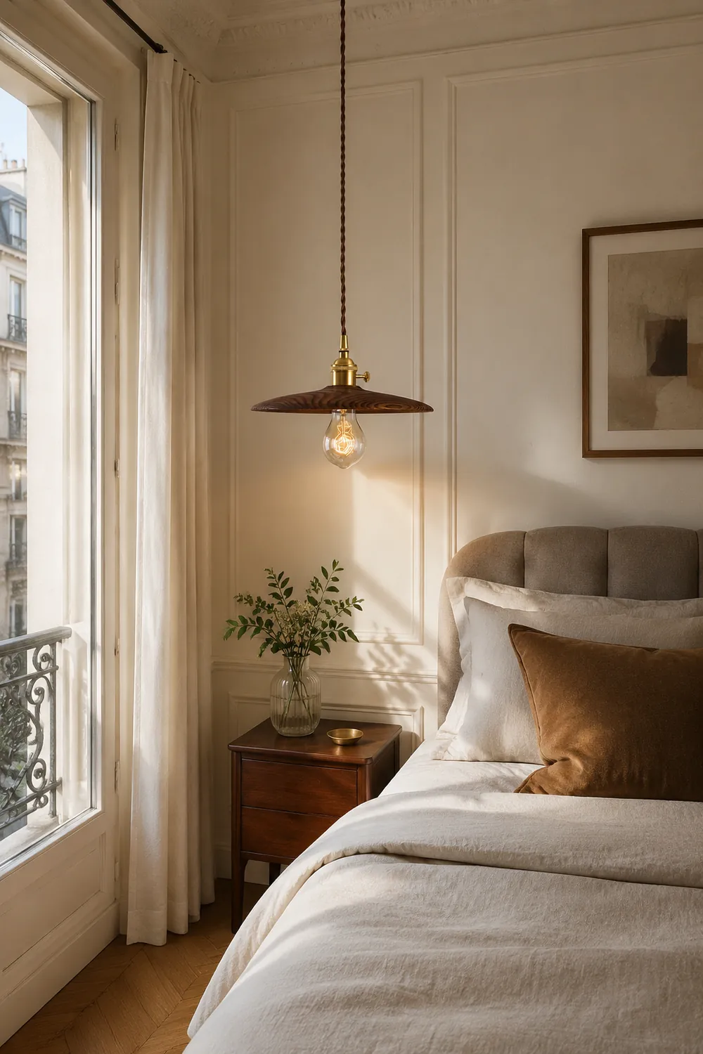 Walnut Conical Pendant Light - Lumpaz