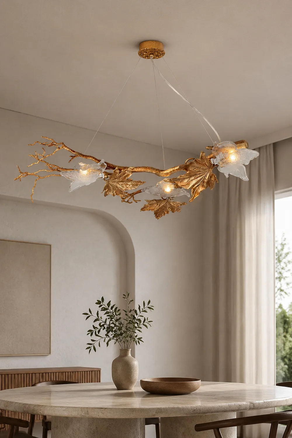 Folio Branch Brass Chandelier - Lumpaz