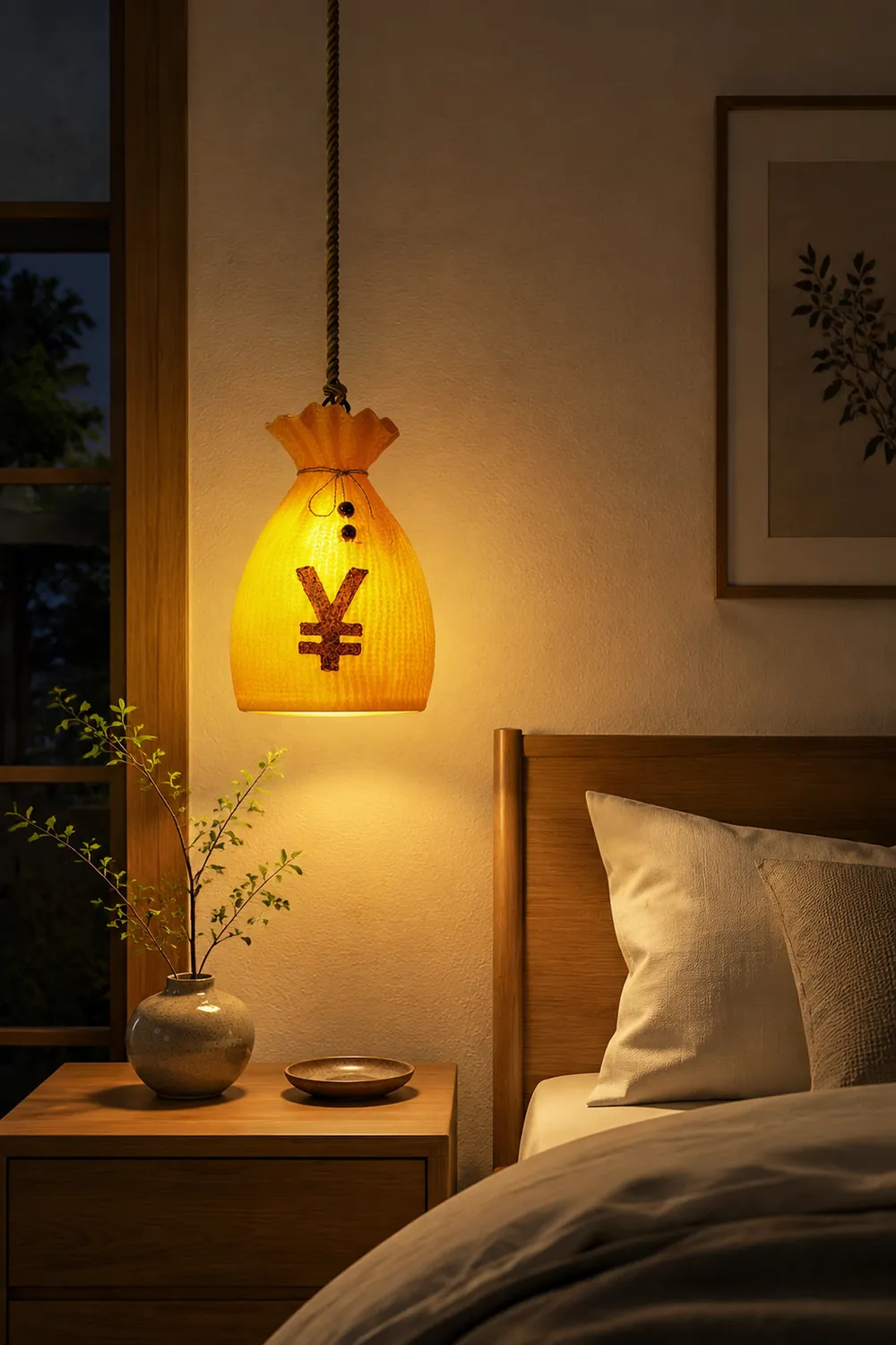 Prosperity Pouch Resin Pendant Lamp - Lumpaz