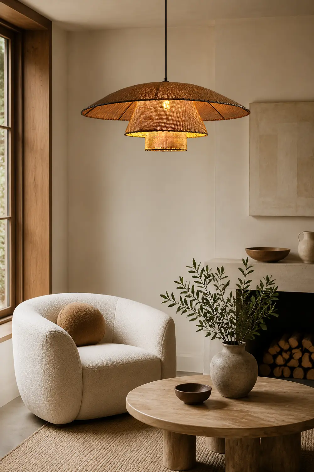 Hat Weave Rattan Pendant Lamp - Lumpaz