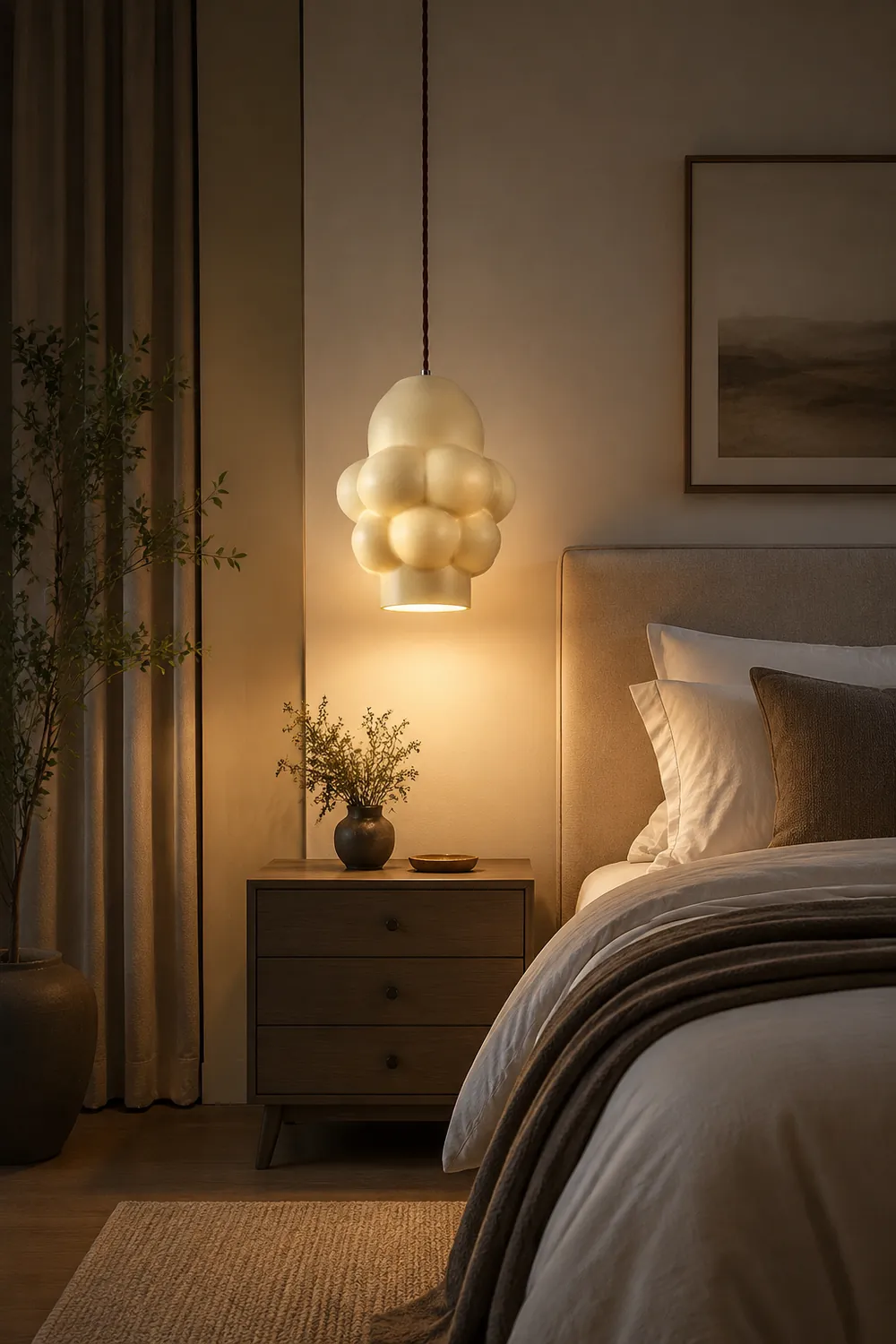 Resin Cream Pendant Lamp - Lumpaz