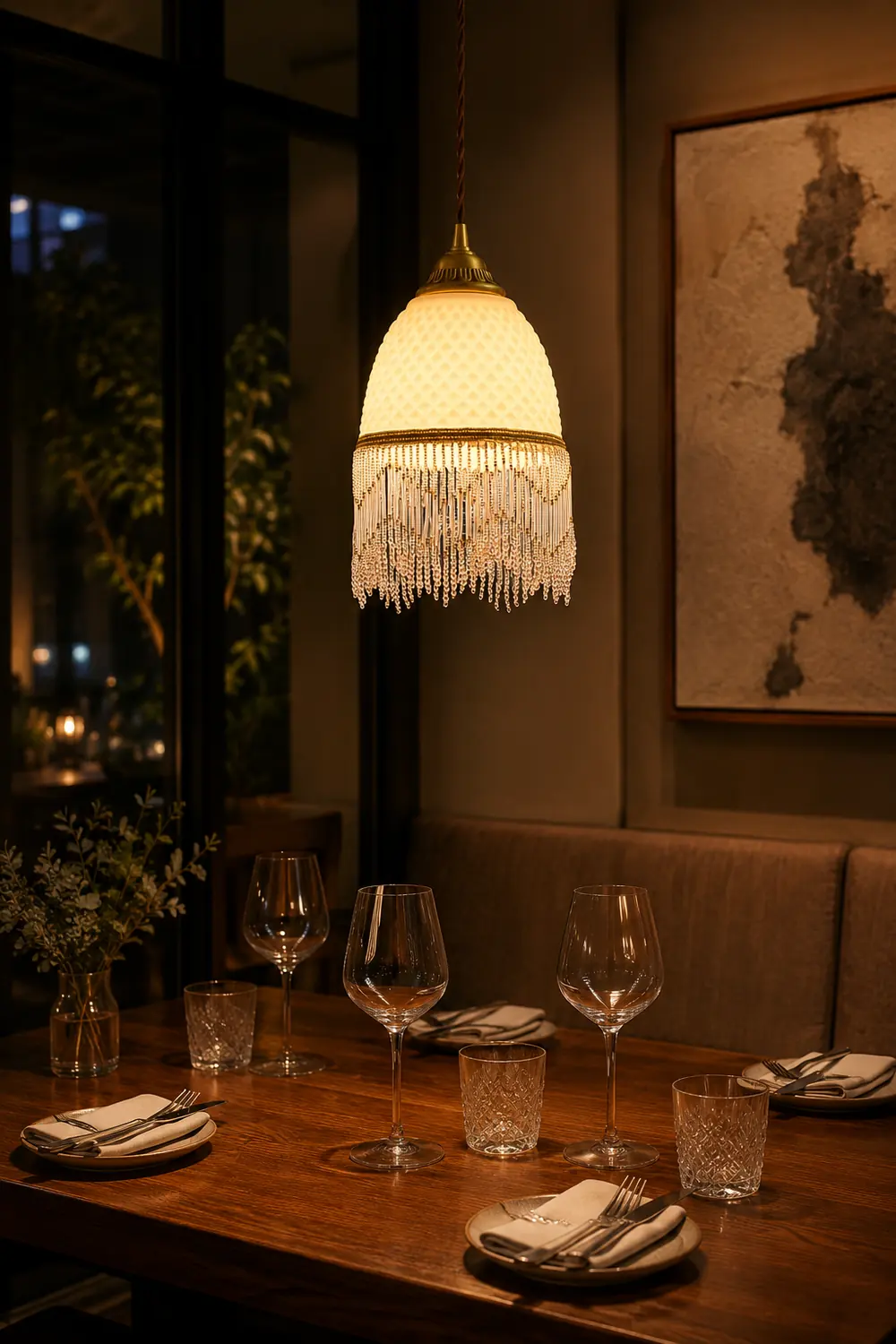 Mesh Tassel Glass Pendant Light - Lumpaz