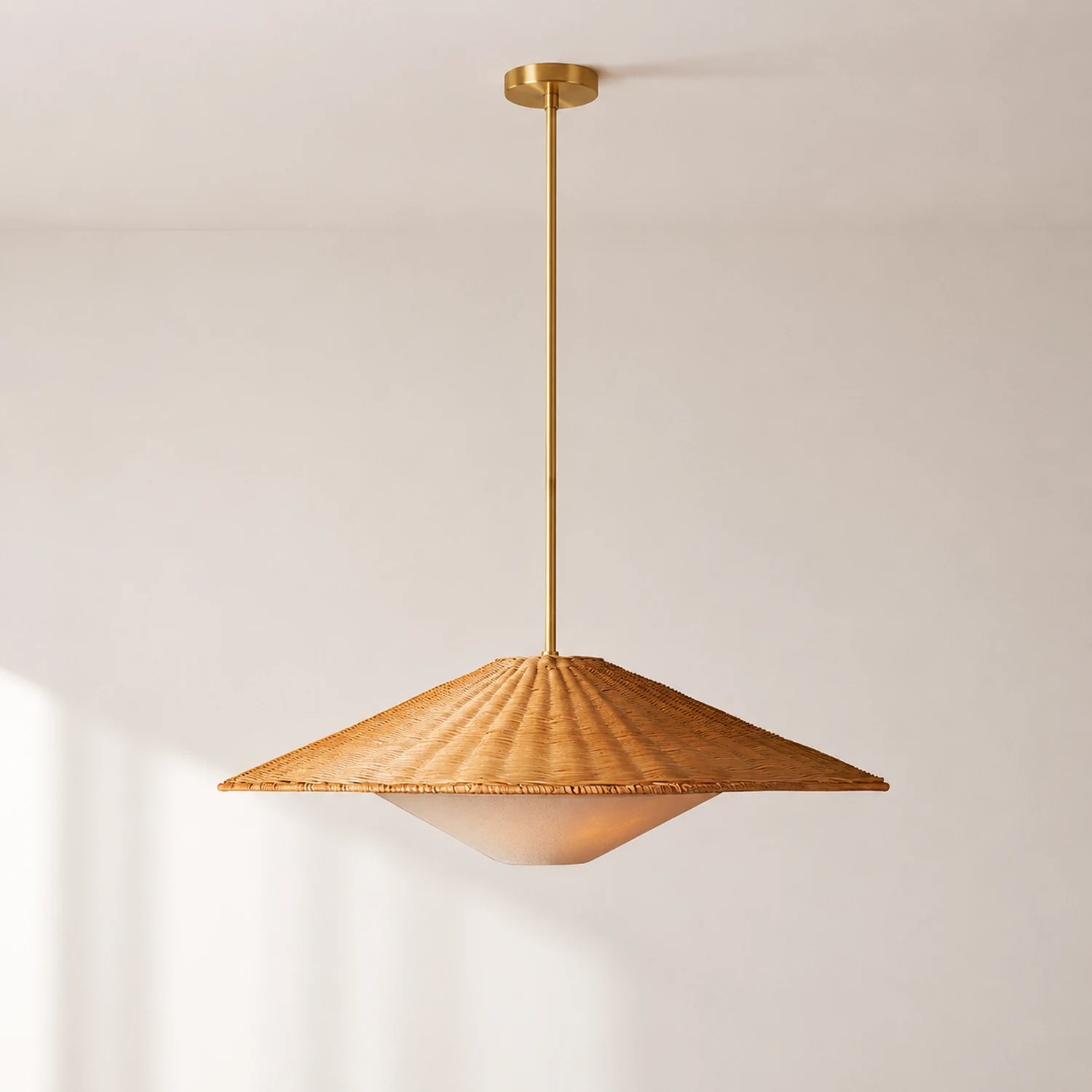 Rattan Hat Pendant Light - Lumpaz