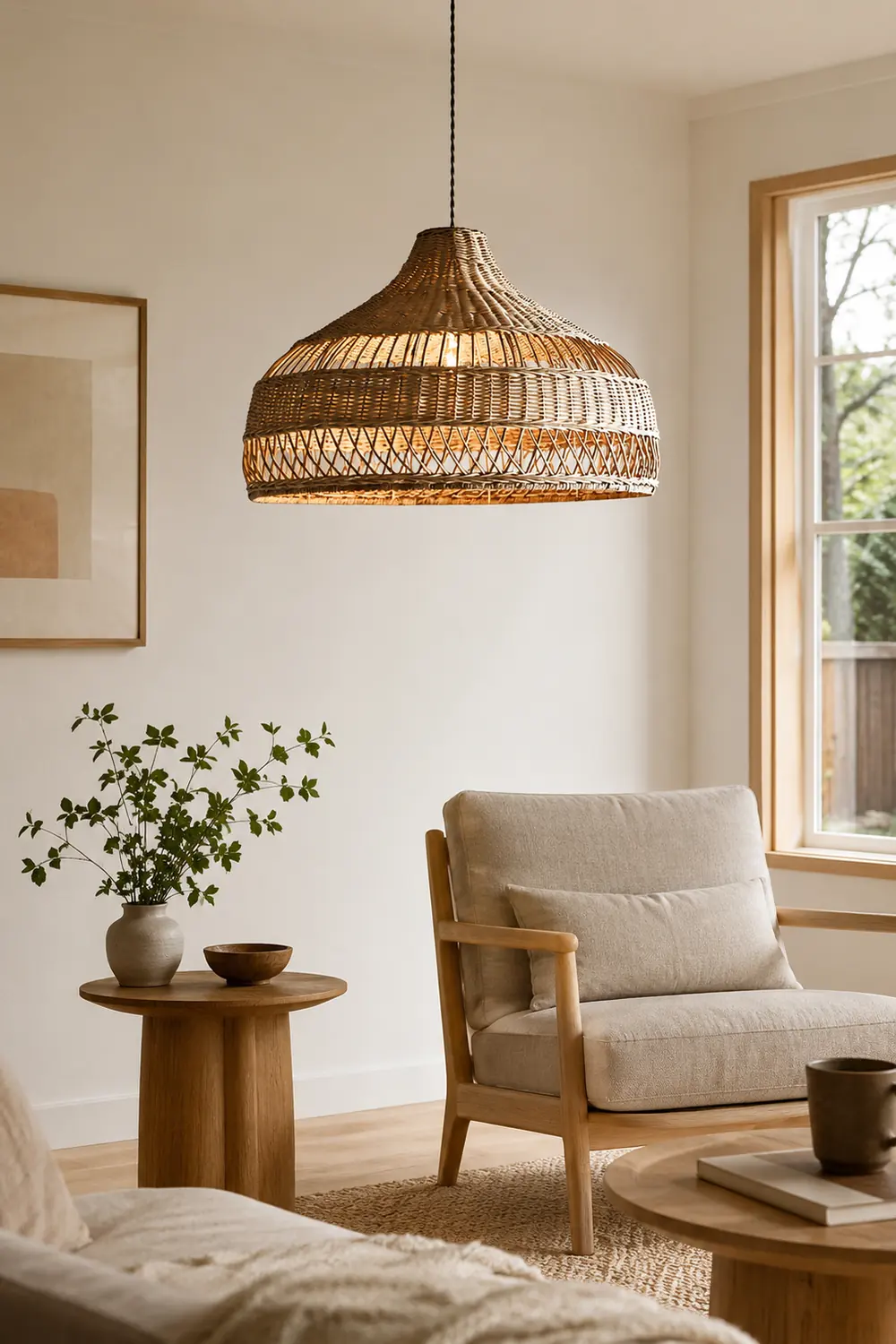 Artisanal Rattan Dome Pendant Lamp - Lumpaz