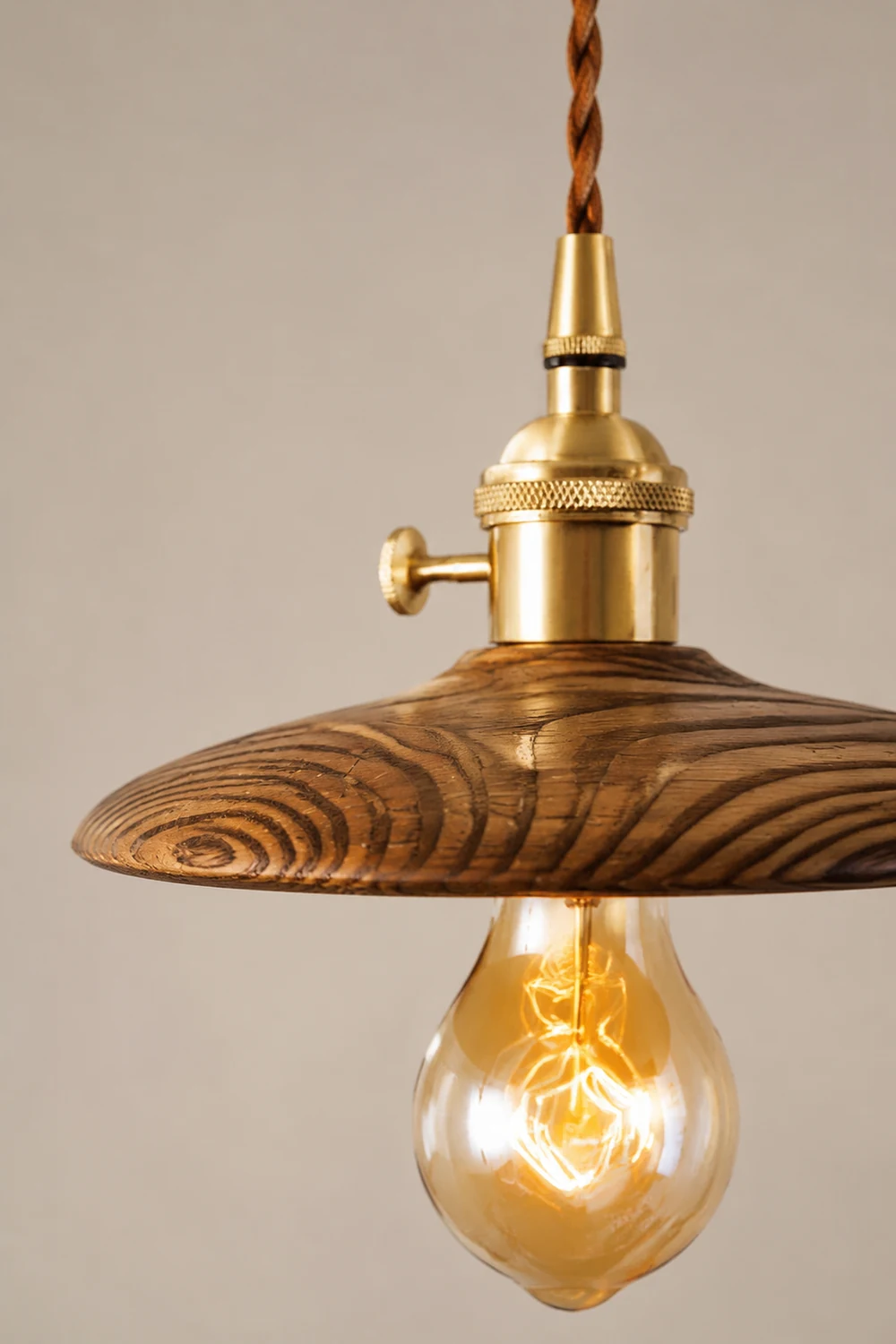 Walnut Conical Pendant Light - Lumpaz