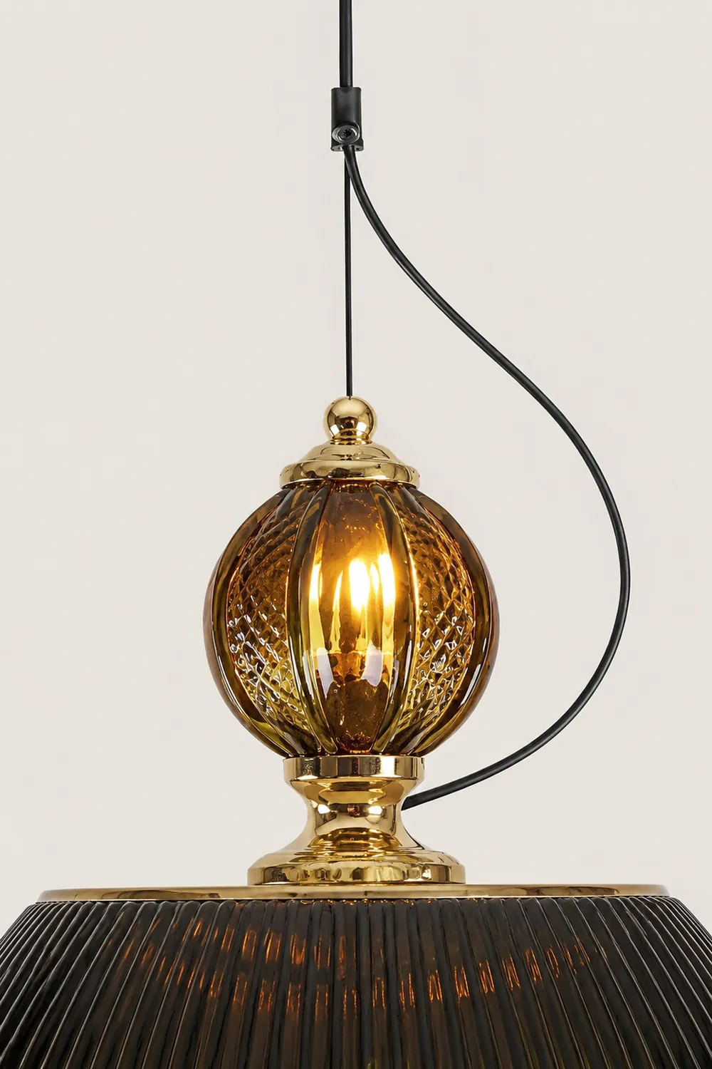 Green Glass Bowl Pendant Lamp - Lumpaz