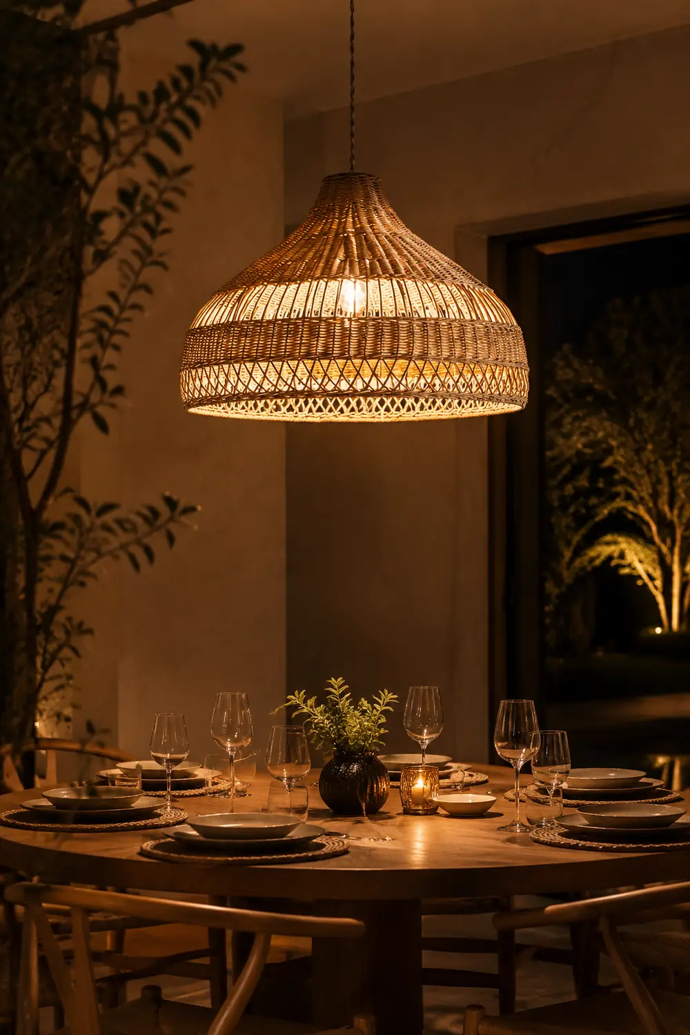 Artisanal Rattan Dome Pendant Lamp - Lumpaz