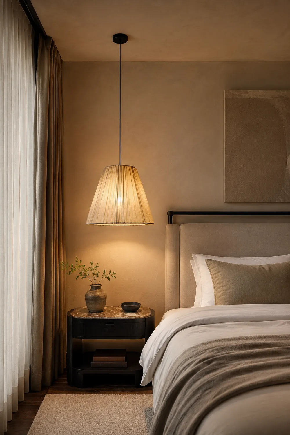 Textile Taper Pendant Lamp - Lumpaz