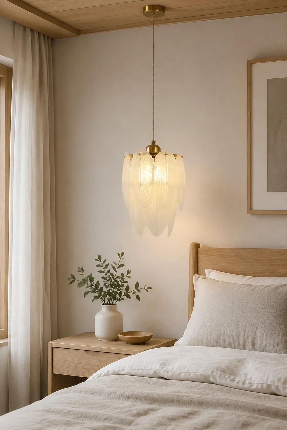 Glass Feather Pendant Light - Lumpaz