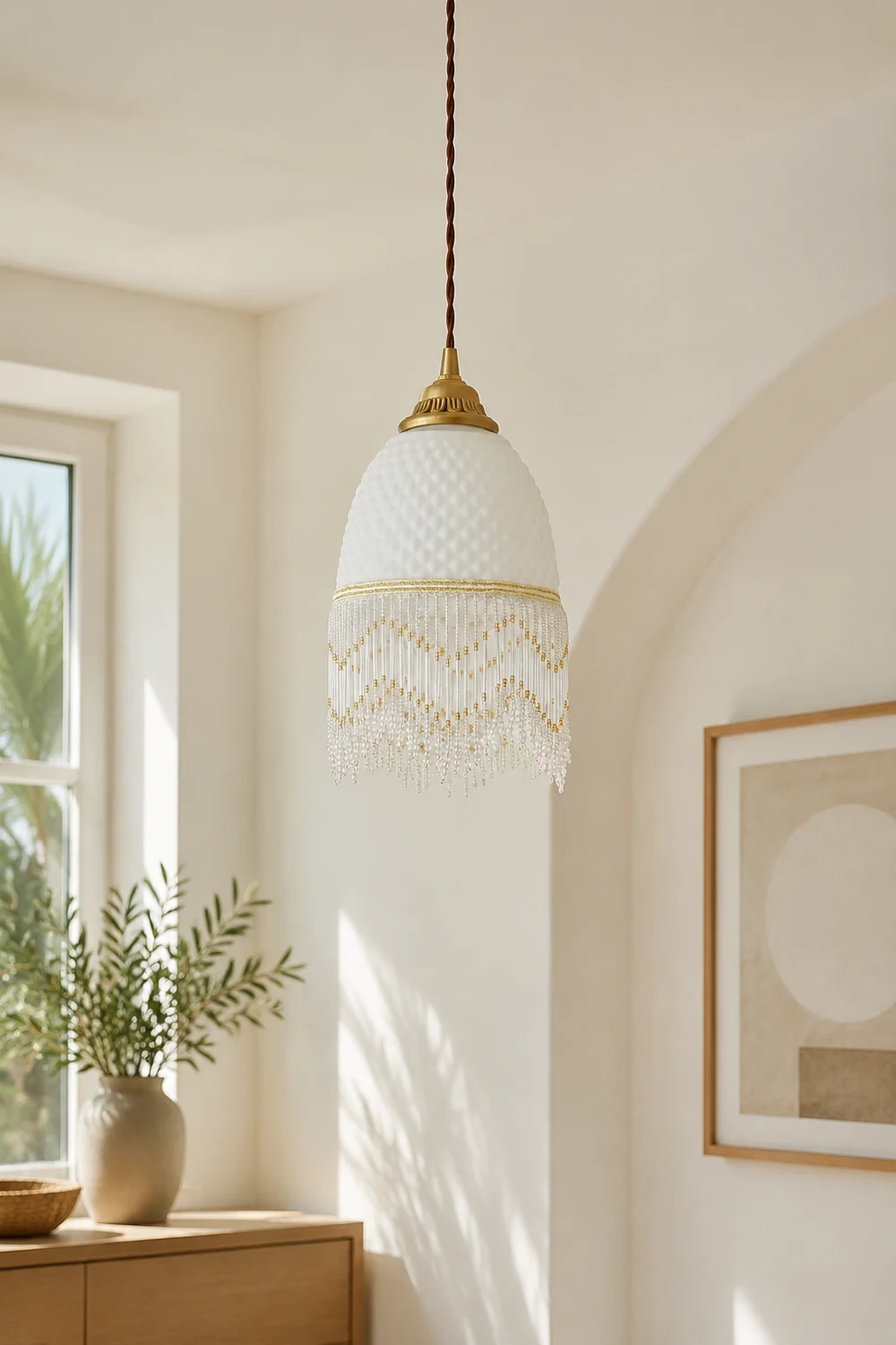 Mesh Tassel Glass Pendant Light - Lumpaz
