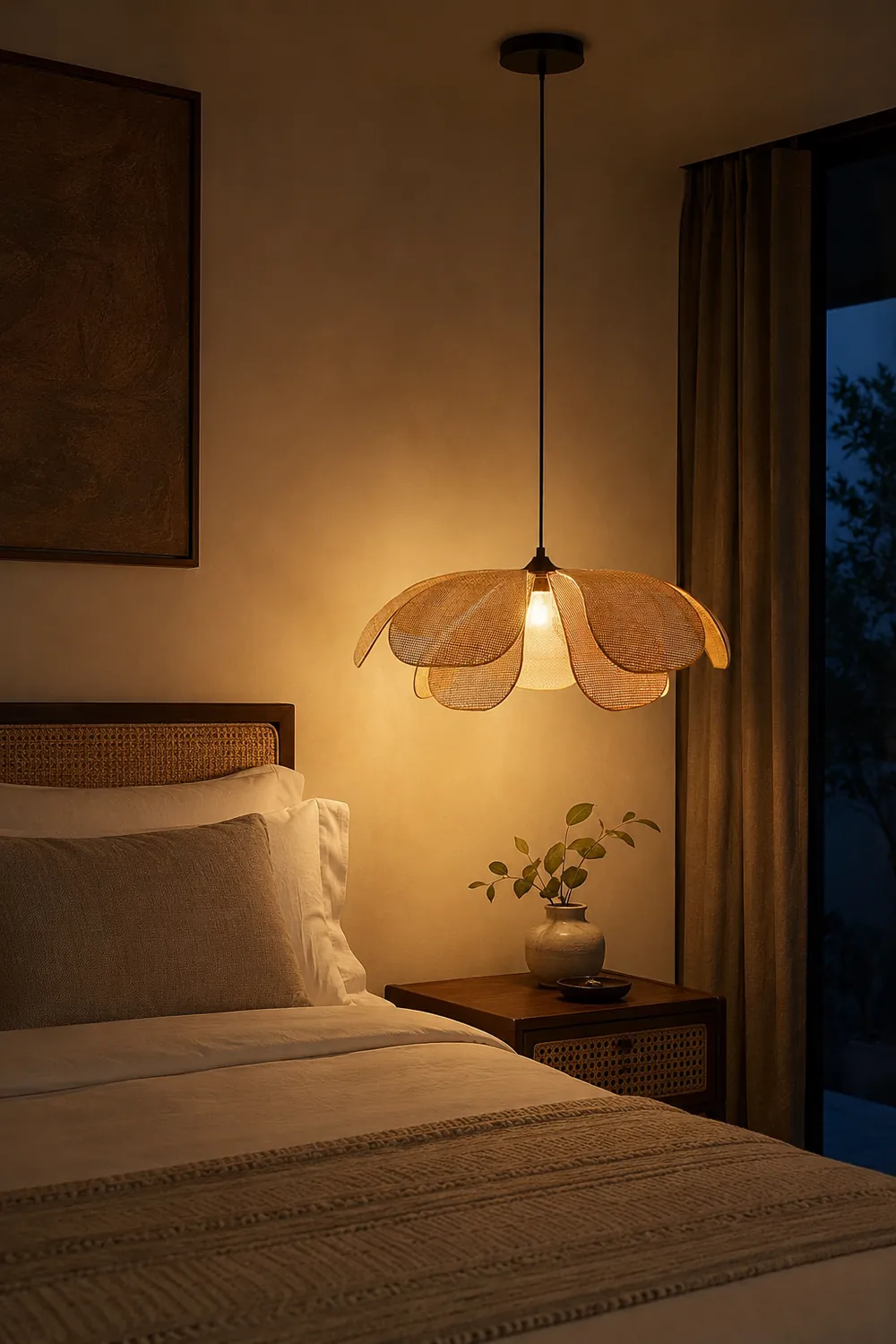 Rattan Petal Pendant Lamp - Lumpaz