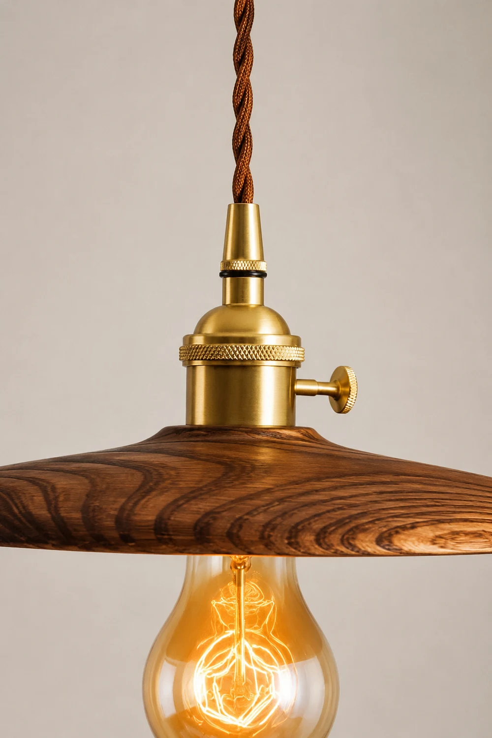 Walnut Conical Pendant Light - Lumpaz